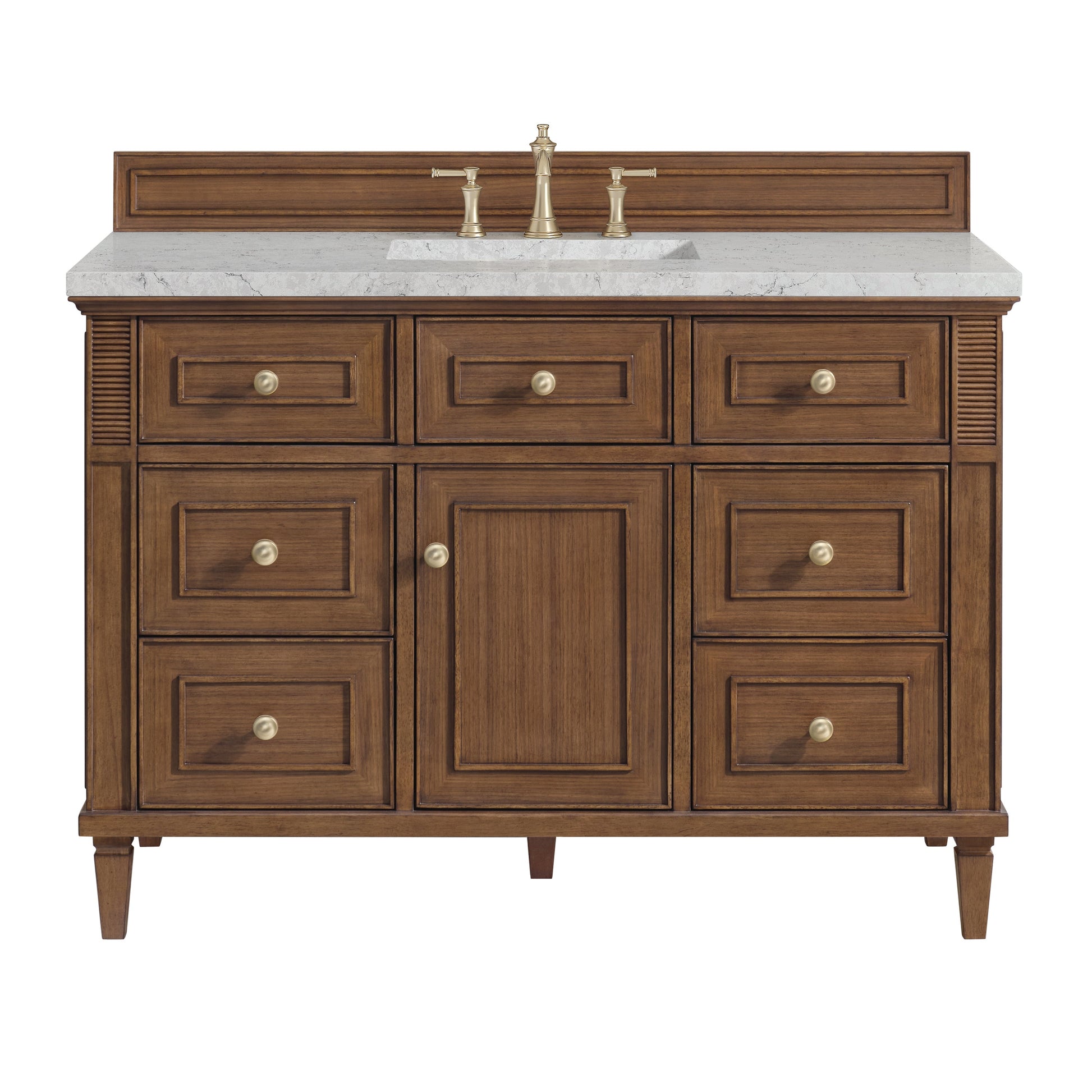 Mid-Century Walnut / Eternal Jasmine Pearl - 3 Faucet Holes