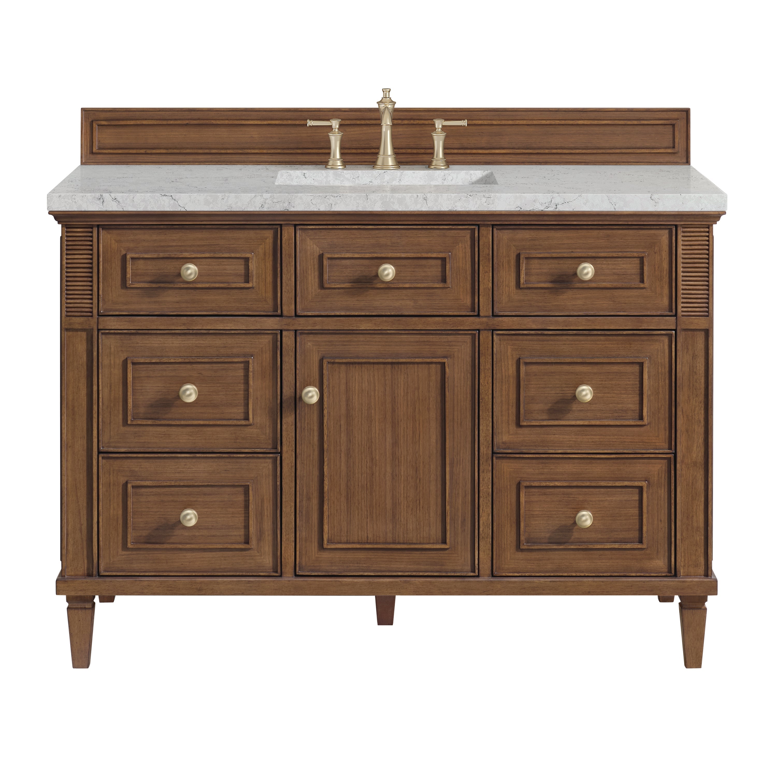 Mid-Century Walnut / Eternal Jasmine Pearl - 3 Faucet Holes