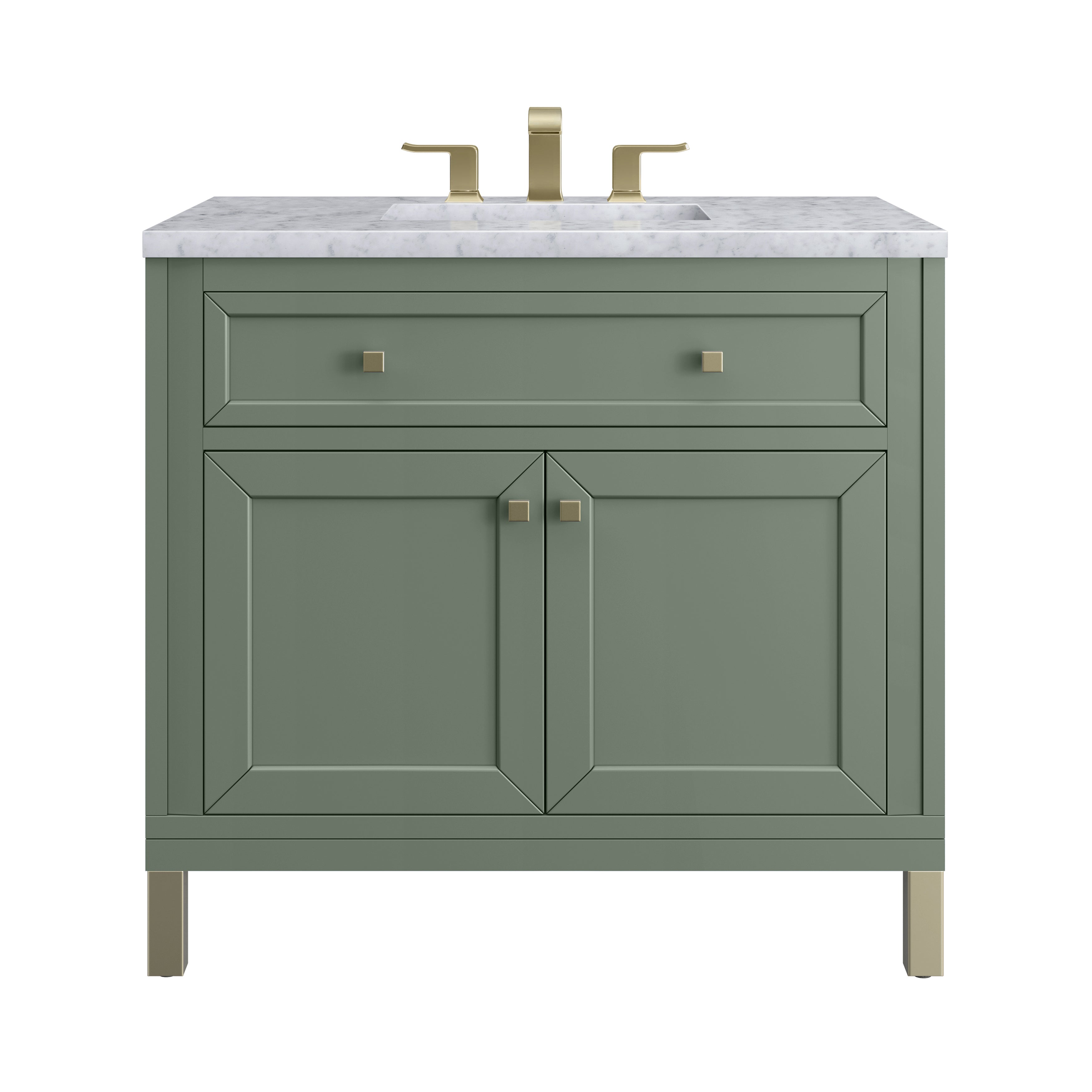 Smokey Celadon / Carrara White - 3 Faucet Holes