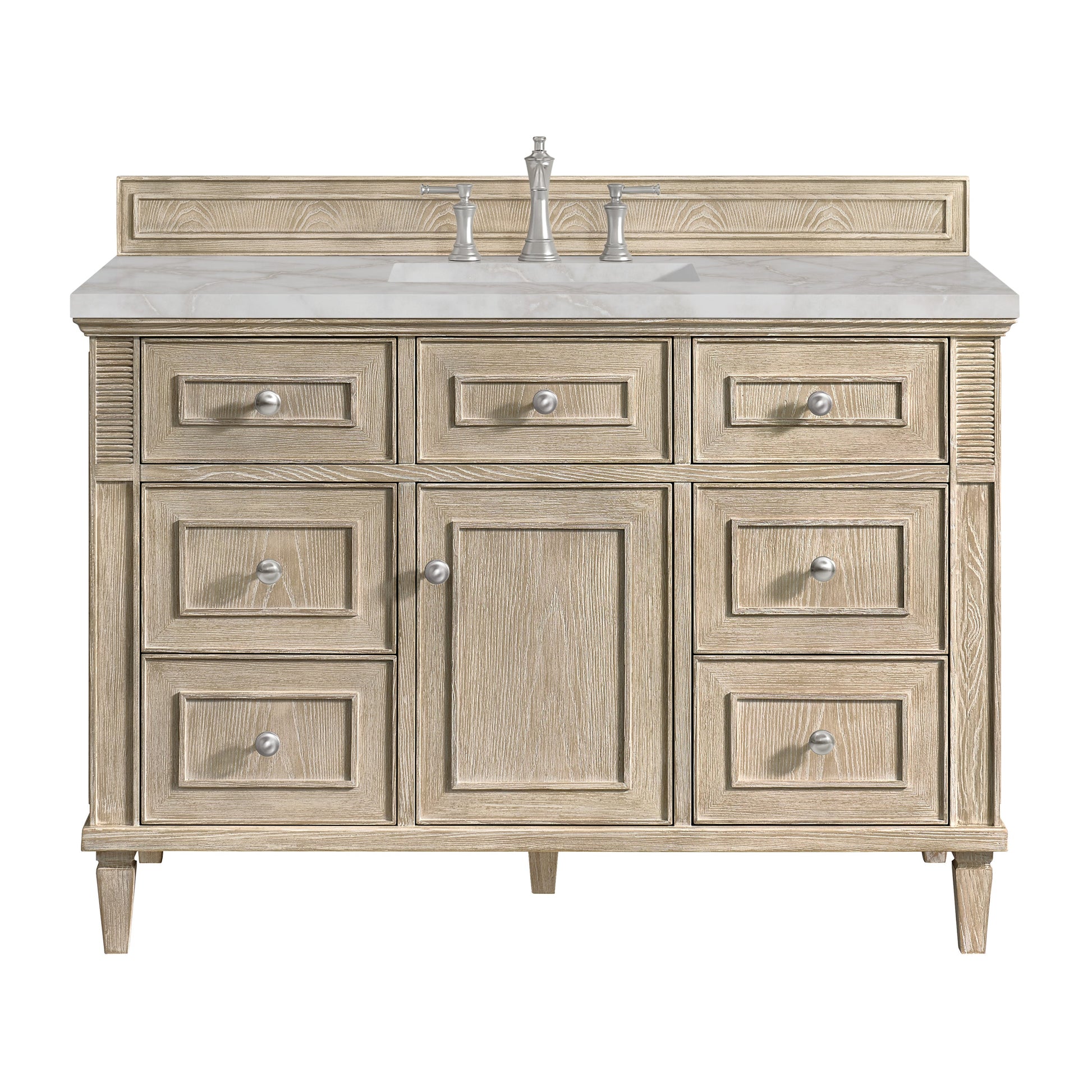 Whitewashed Oak / Victorian Silver - 3 Faucet Holes