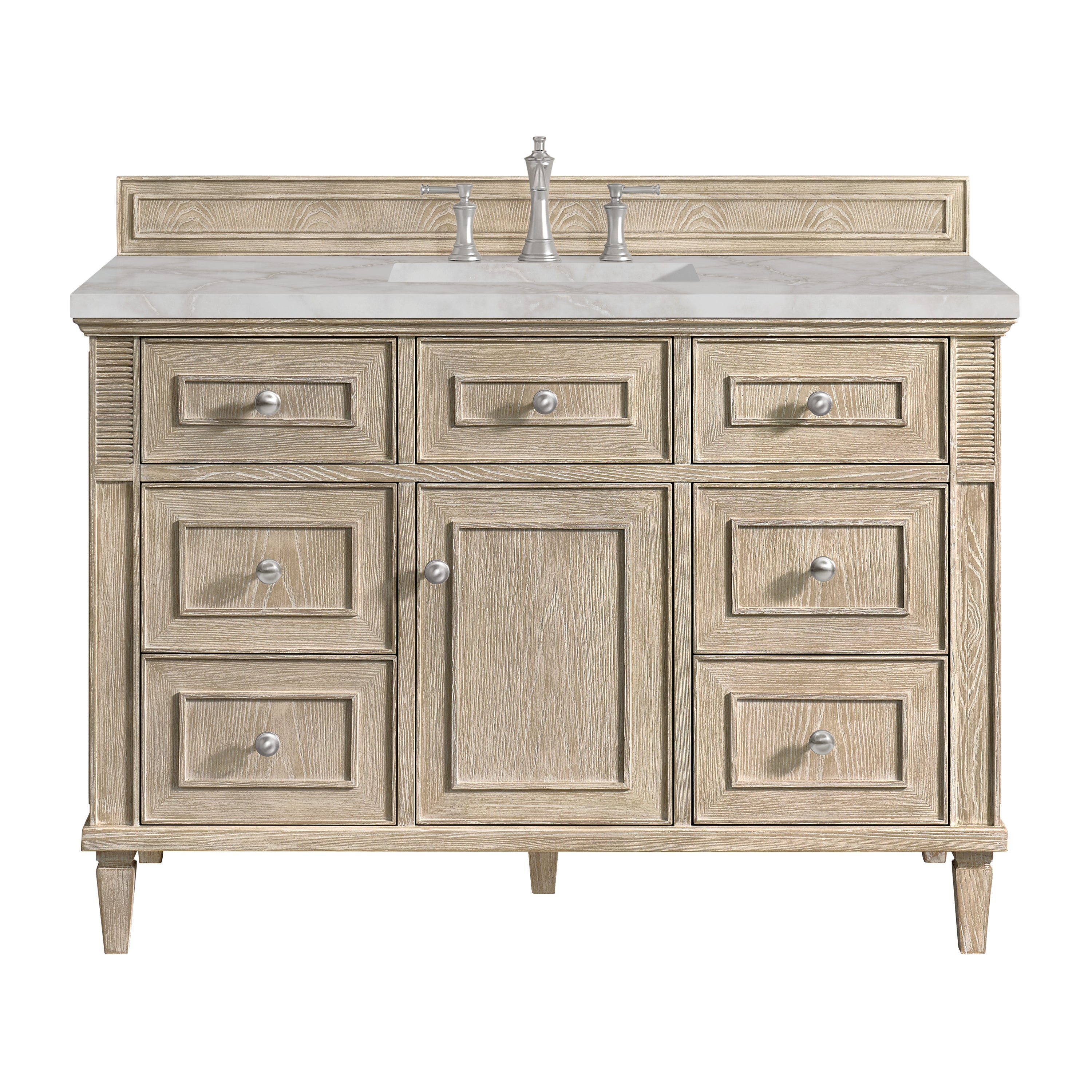 Whitewashed Oak / Victorian Silver - 3 Faucet Holes