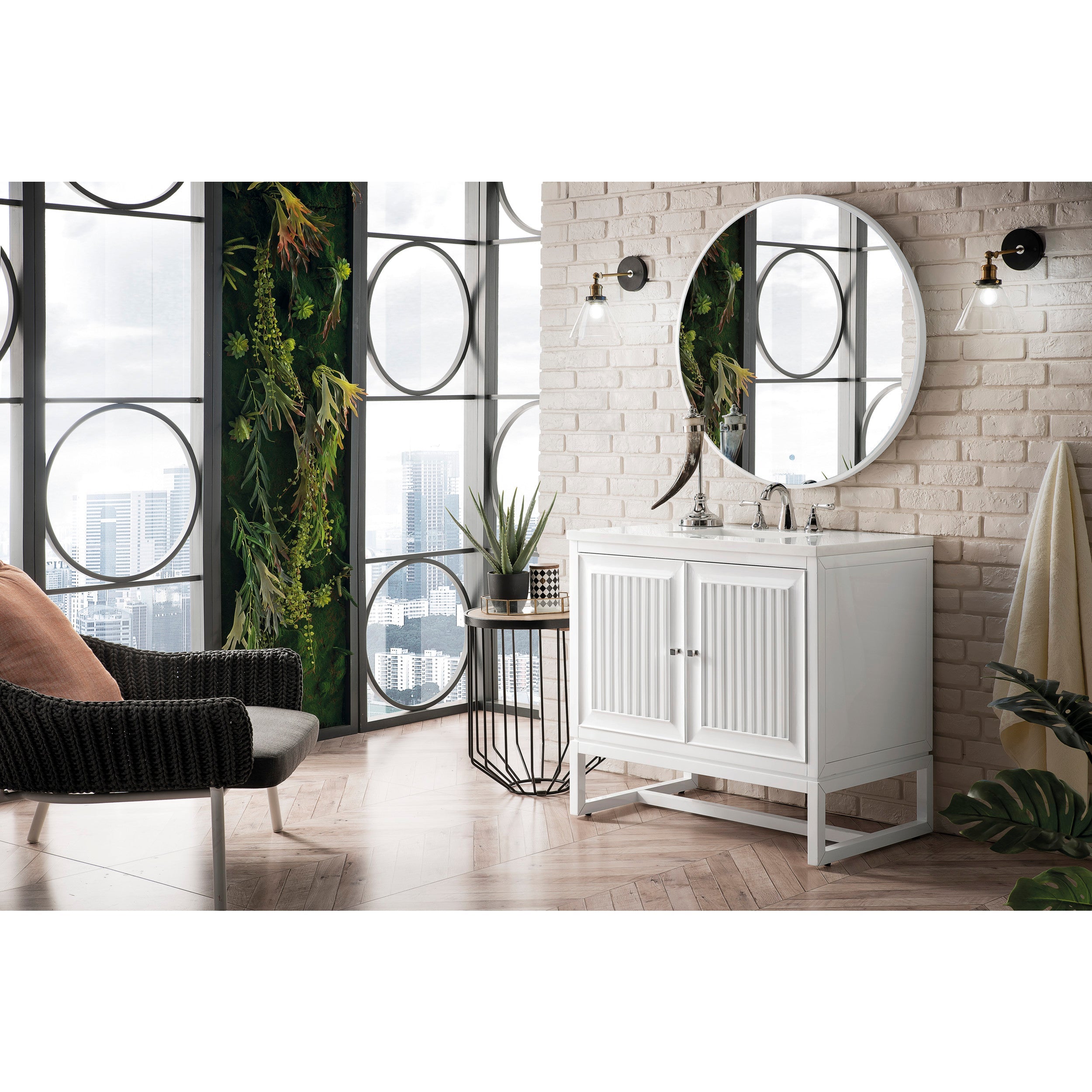 Glossy White / White Zeus - 3 Faucet Holes