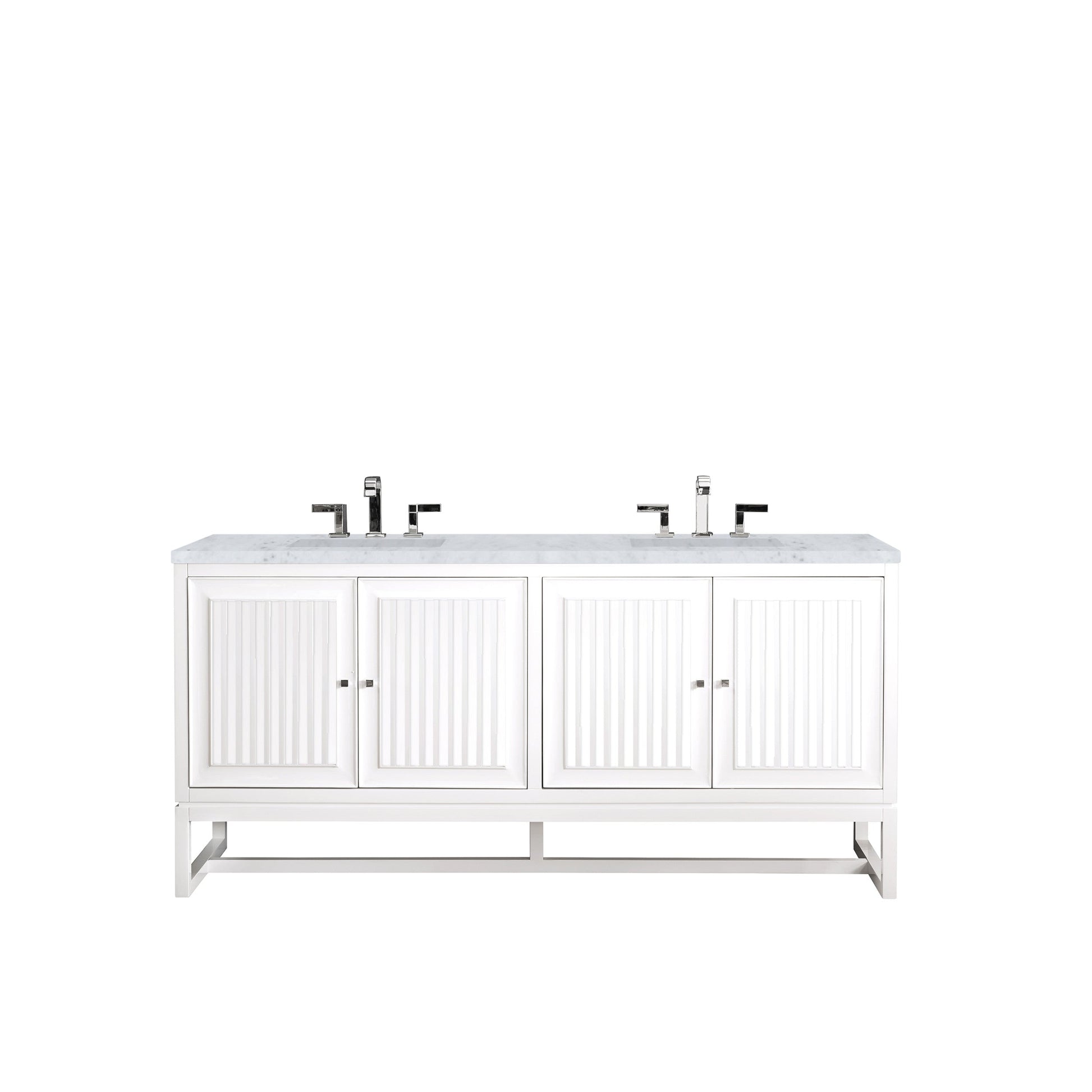 Glossy White / Carrara White - 3 Faucet Holes