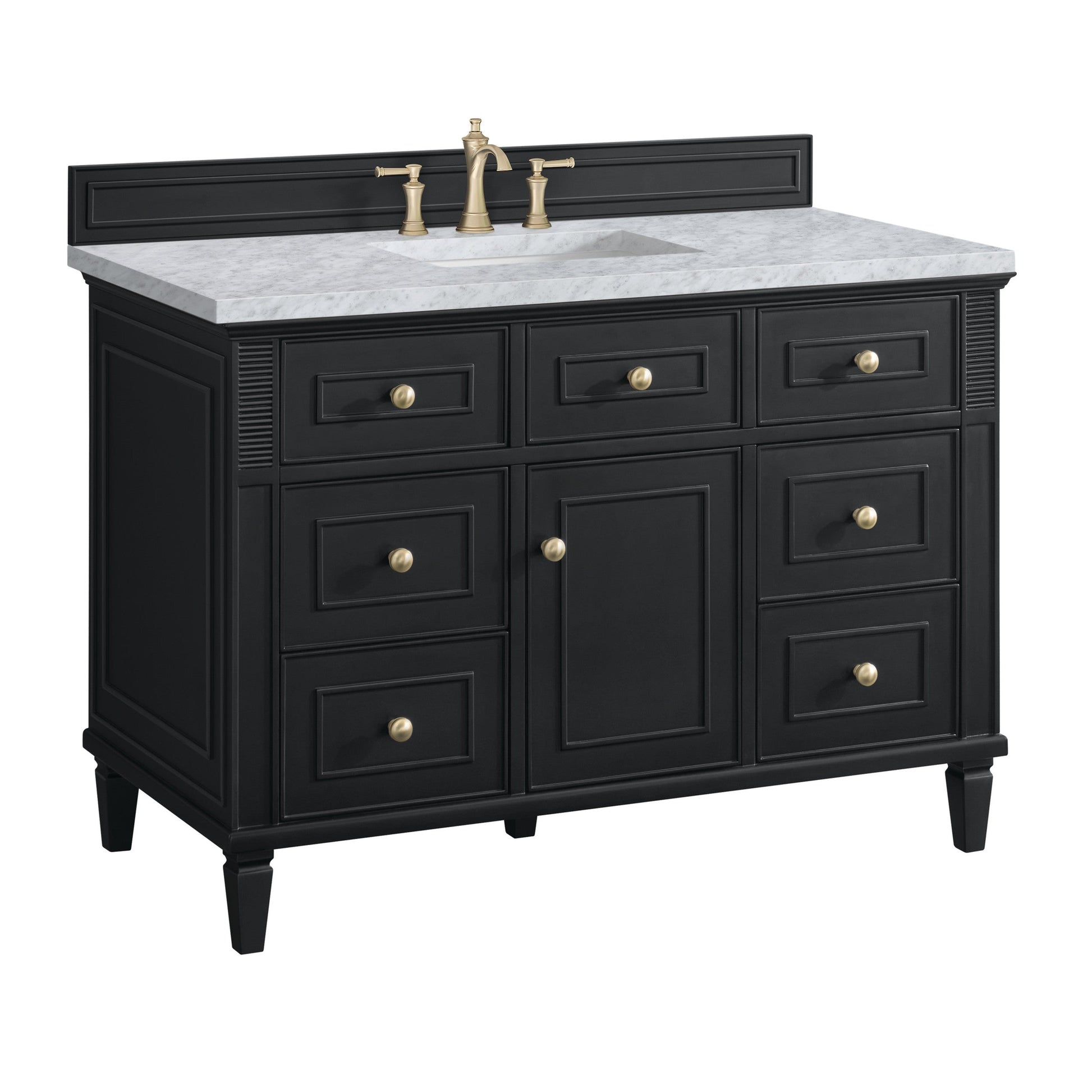 Black Onyx / Carrara White - 3 Faucet Holes