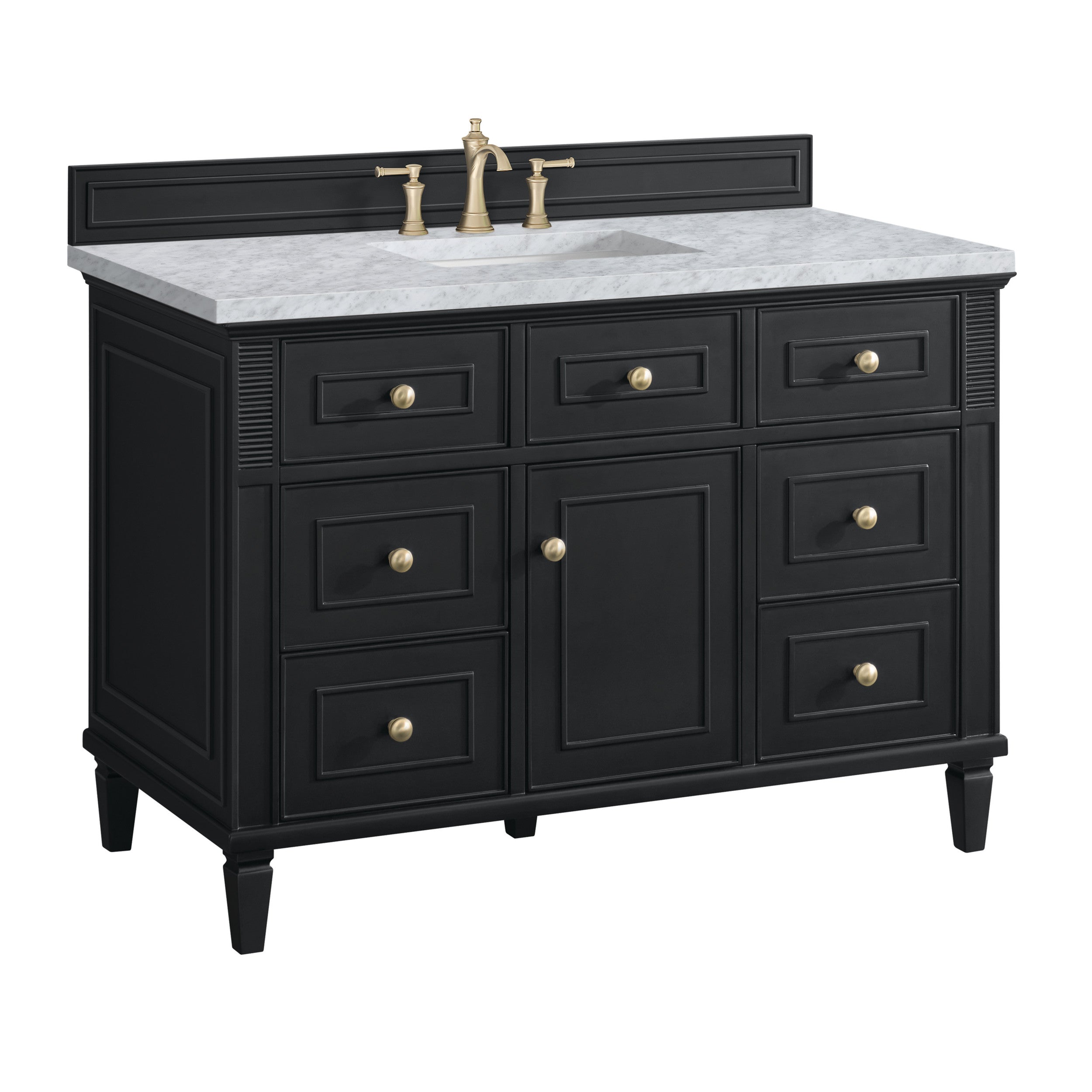 Black Onyx / Carrara White - 3 Faucet Holes