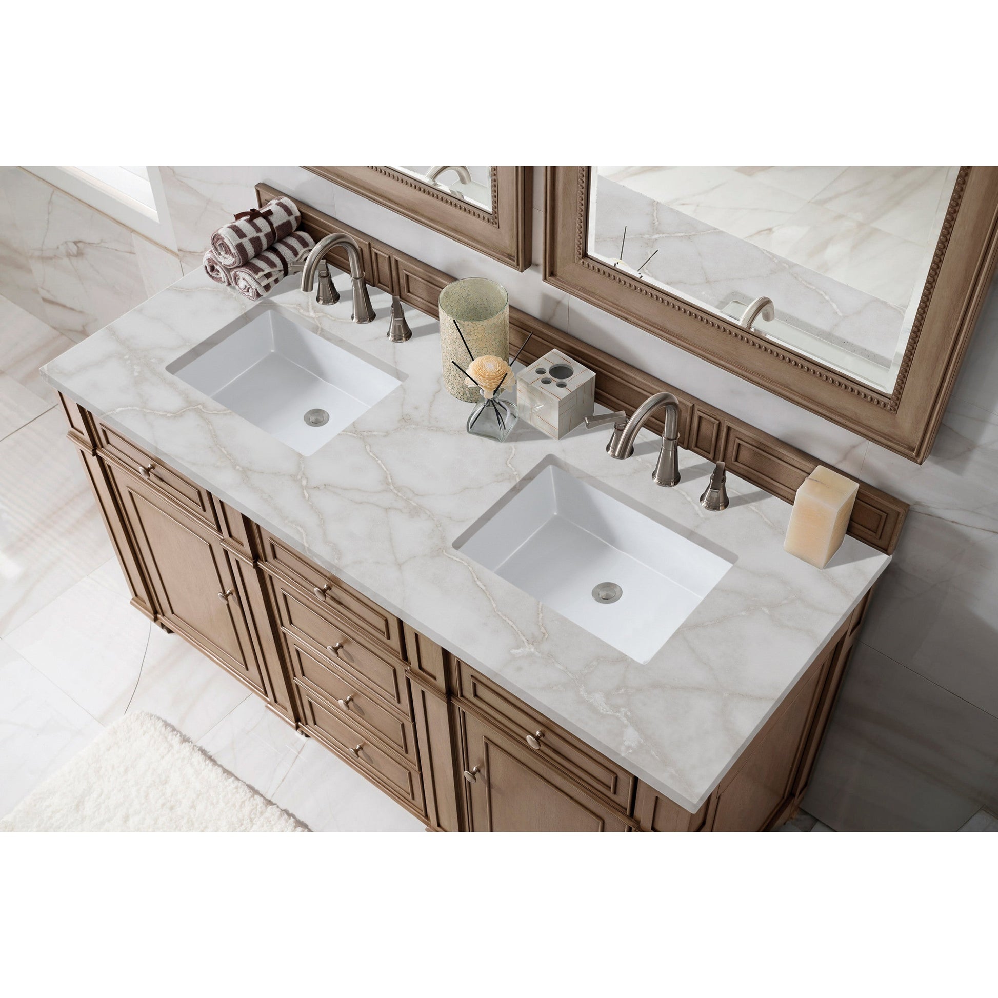 Whitewashed Walnut / Victorian Silver - 3 Faucet Holes