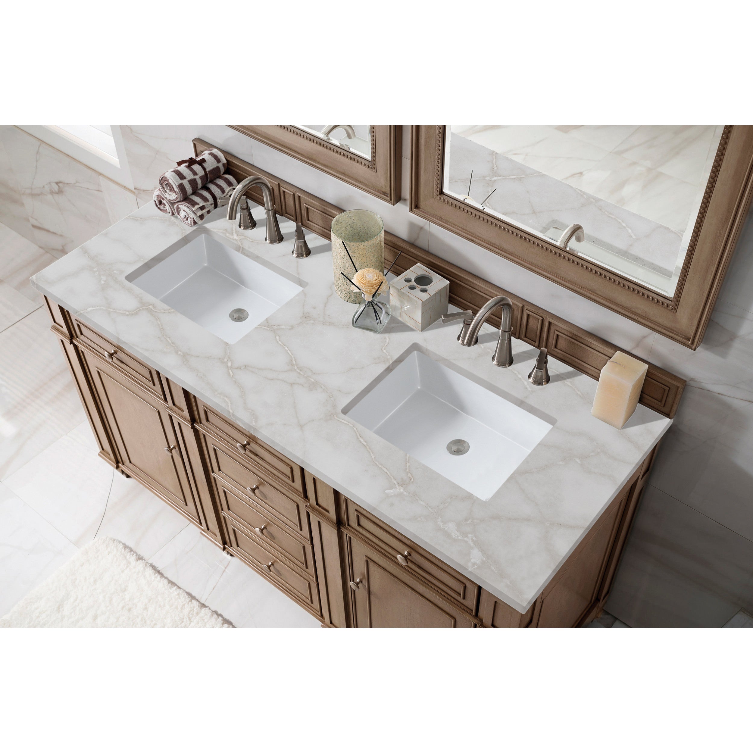 Whitewashed Walnut / Victorian Silver - 3 Faucet Holes