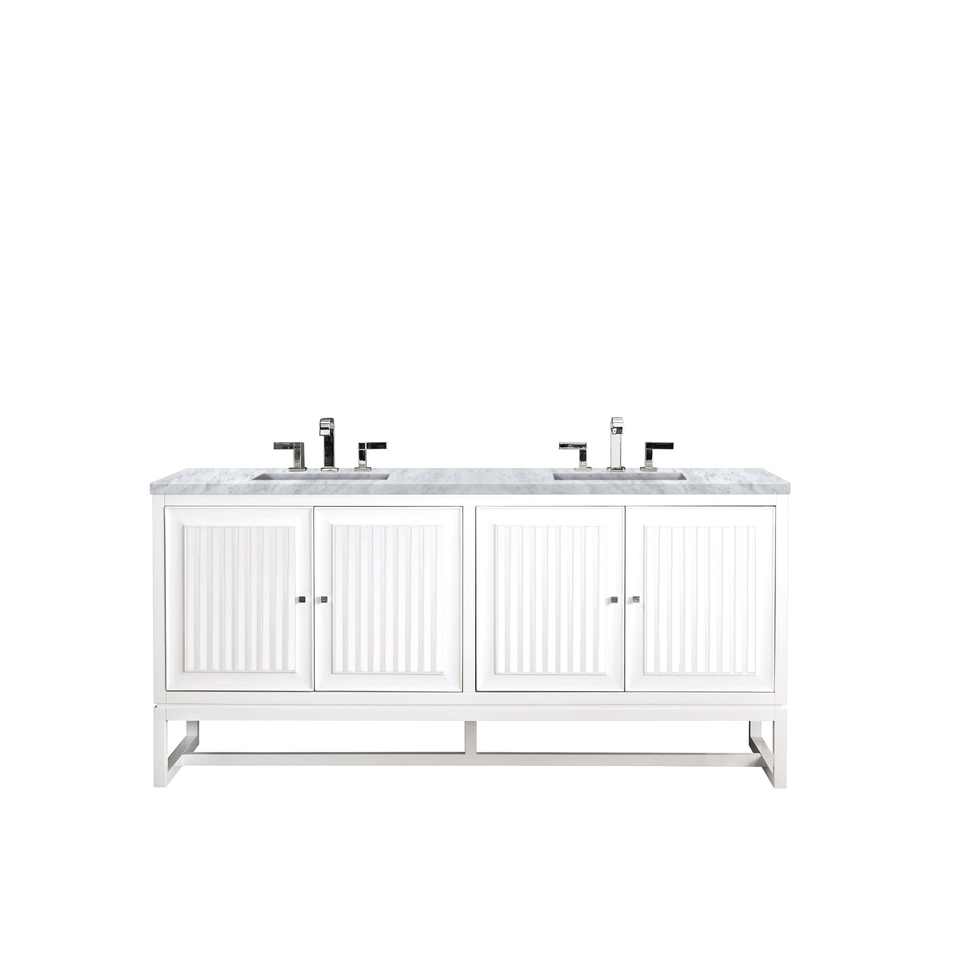Glossy White / Carrara White - 3 Faucet Holes