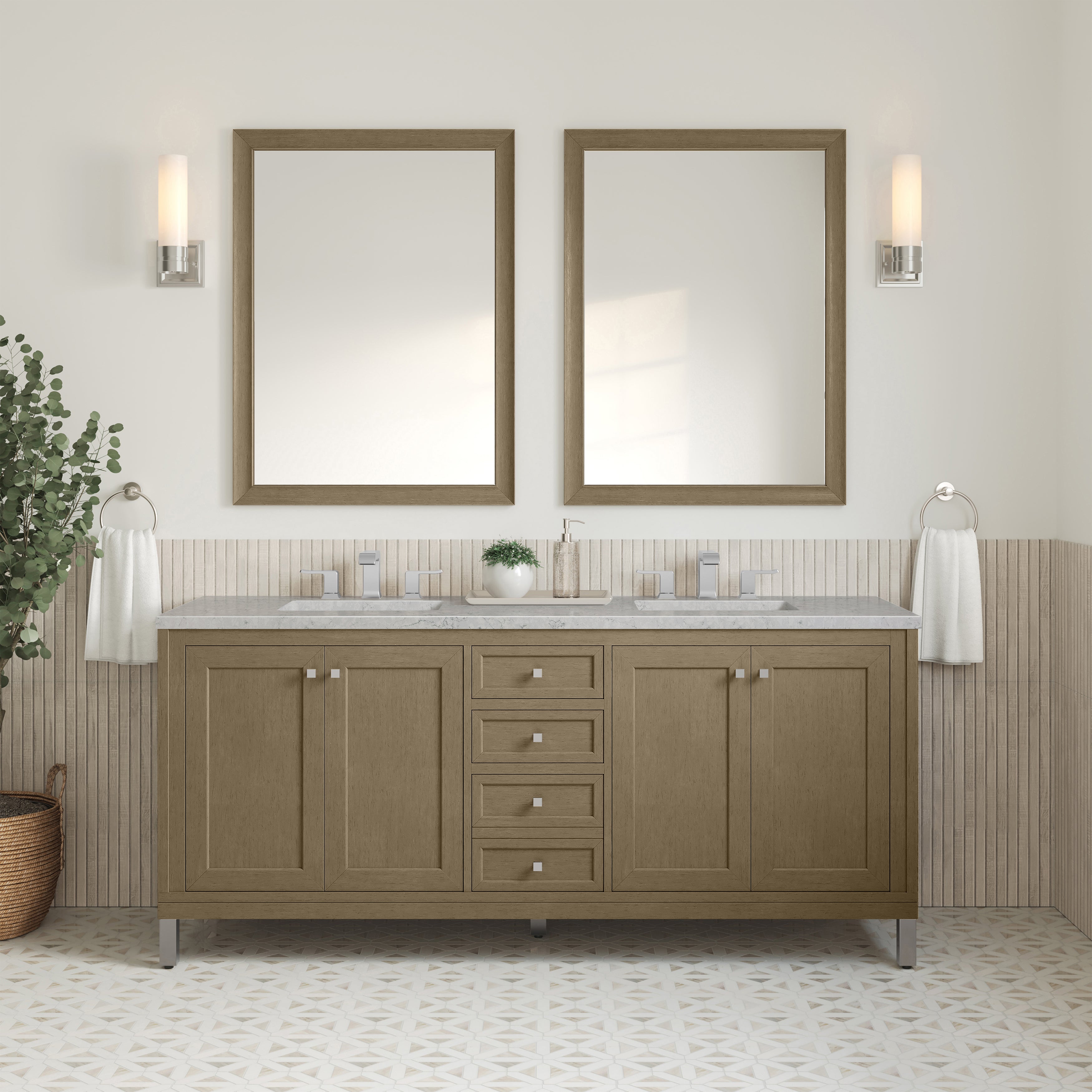 Walnut Whisper / Eternal Jasmine Pearl - 3 Faucet Holes
