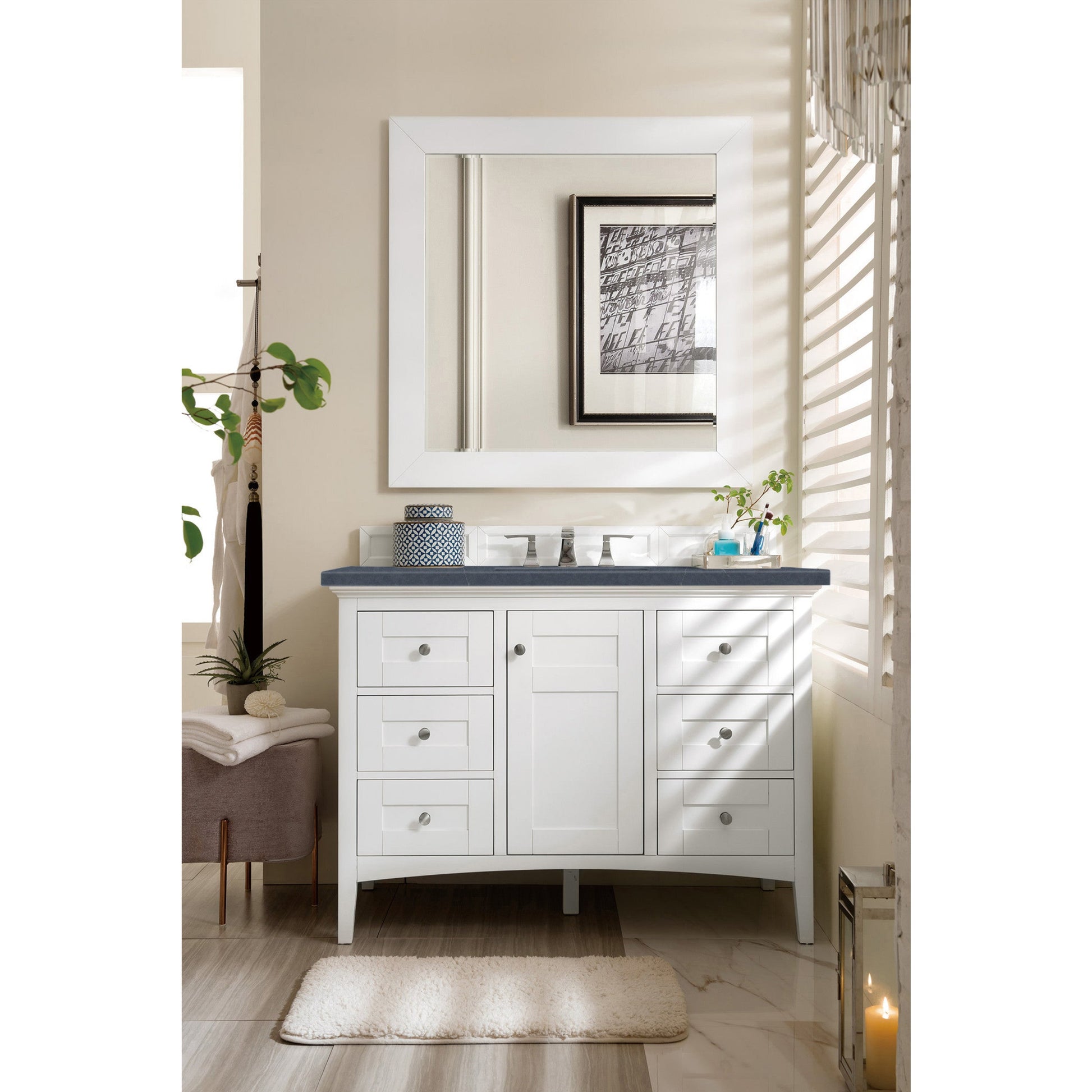 Bright White / Charcoal Soapstone - 3 Faucet Holes