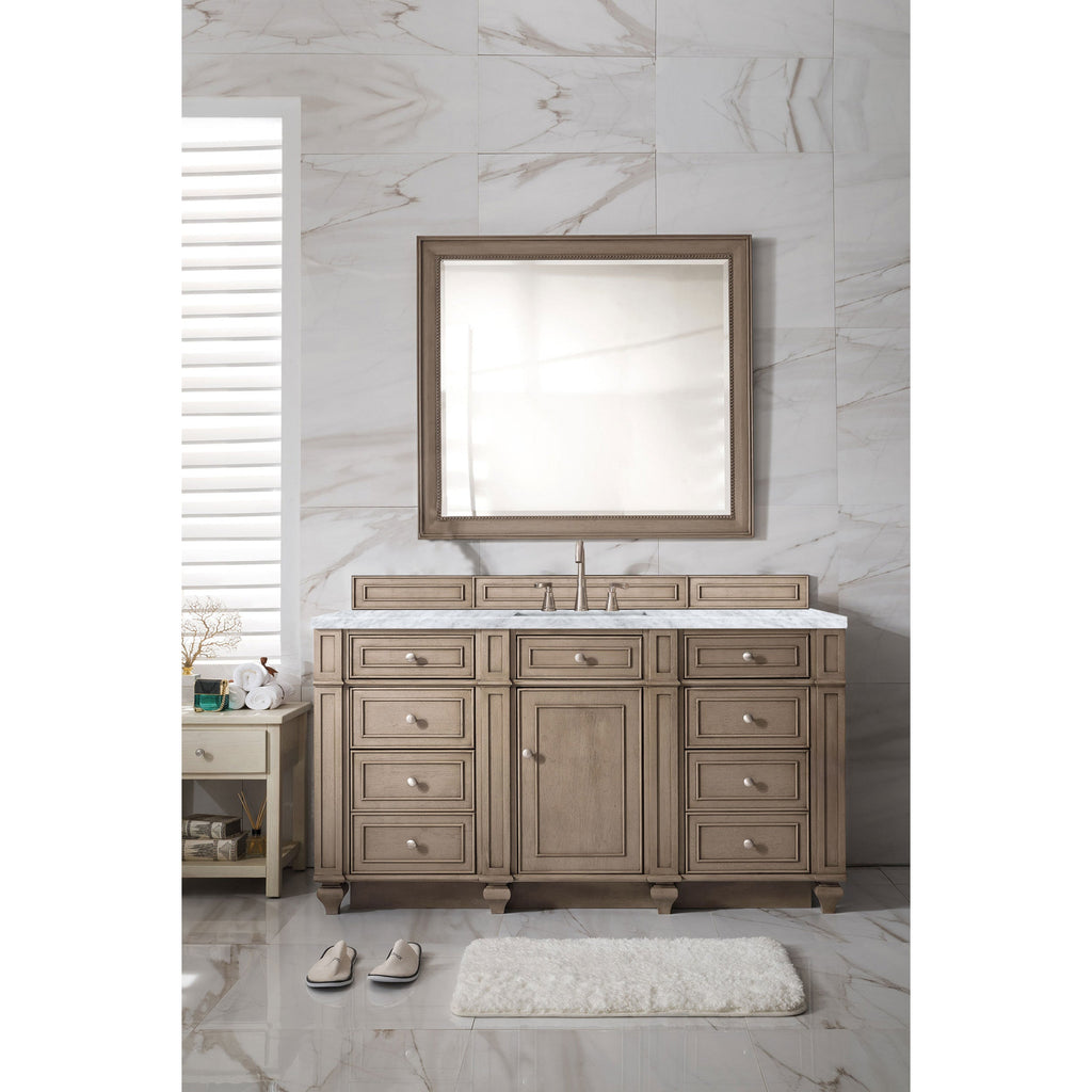Whitewashed Walnut / Carrara White - 3 Faucet Holes