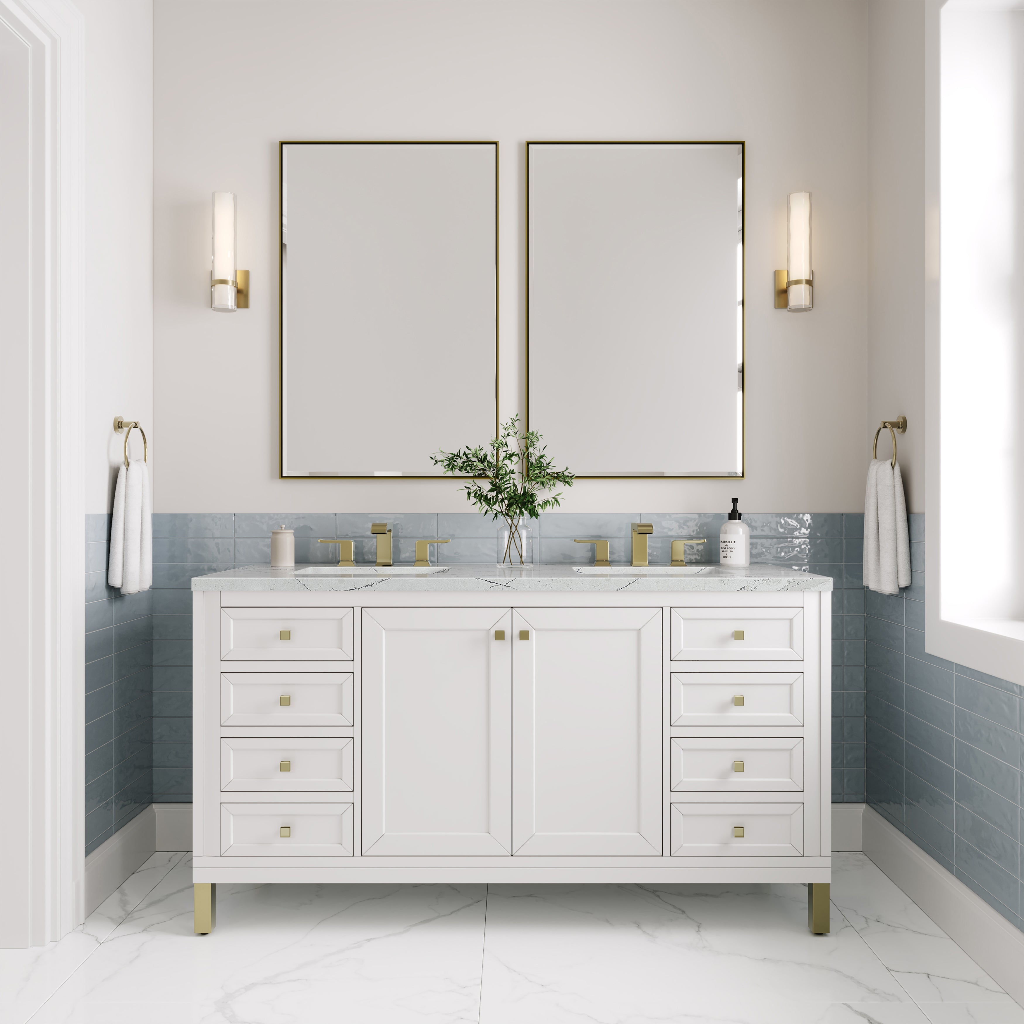 Glossy White / Ethereal Noctis - 3 Faucet Holes