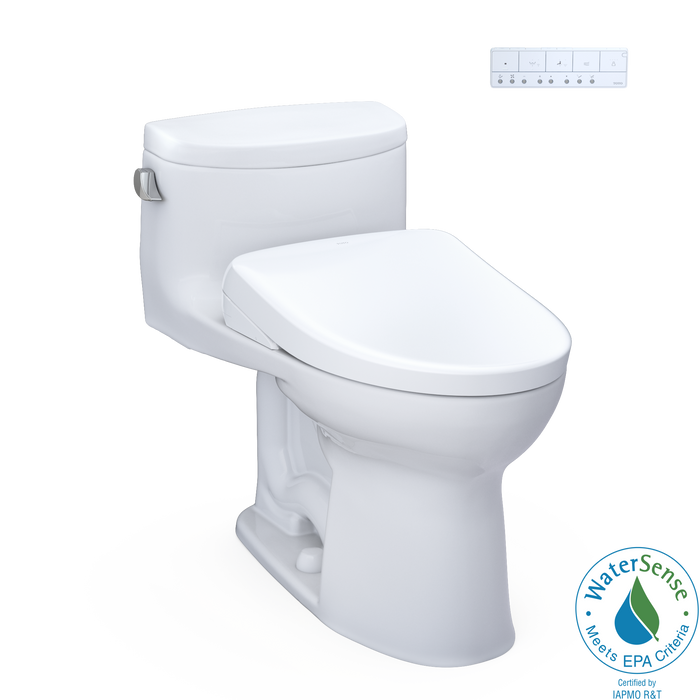 Toto Washlet+ Supreme II One Piece Elongated 1.28 GPF Toilet and Washlet+ S7 Contemporary Bidet Seat