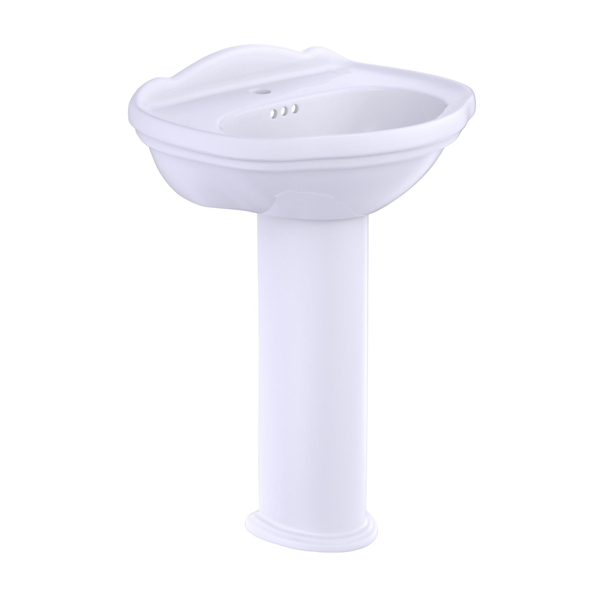 Toto Whitney Oval Pedestal Bathroom Sink For Single Hole Faucets