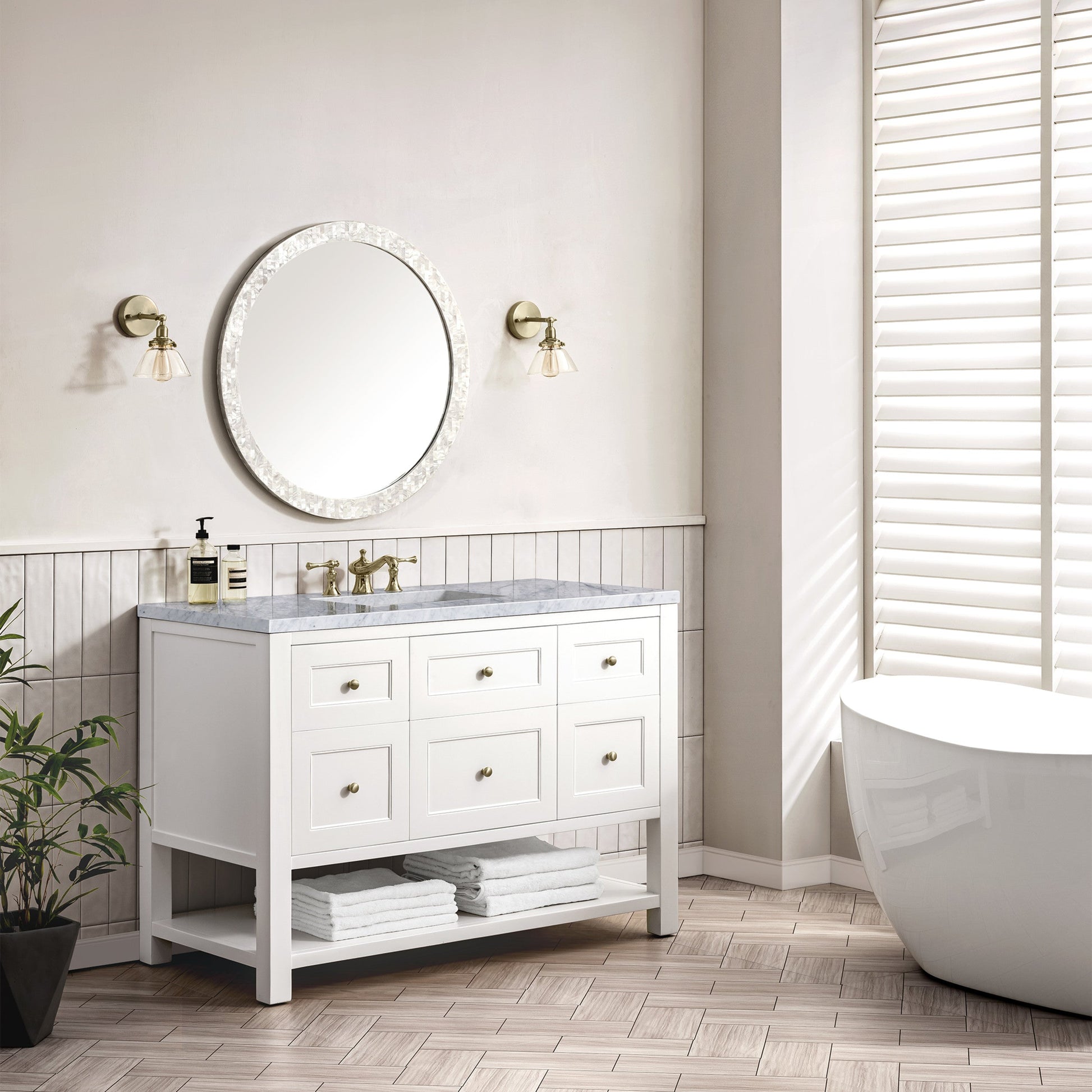 Bright White / Carrara White - 3 Faucet Holes