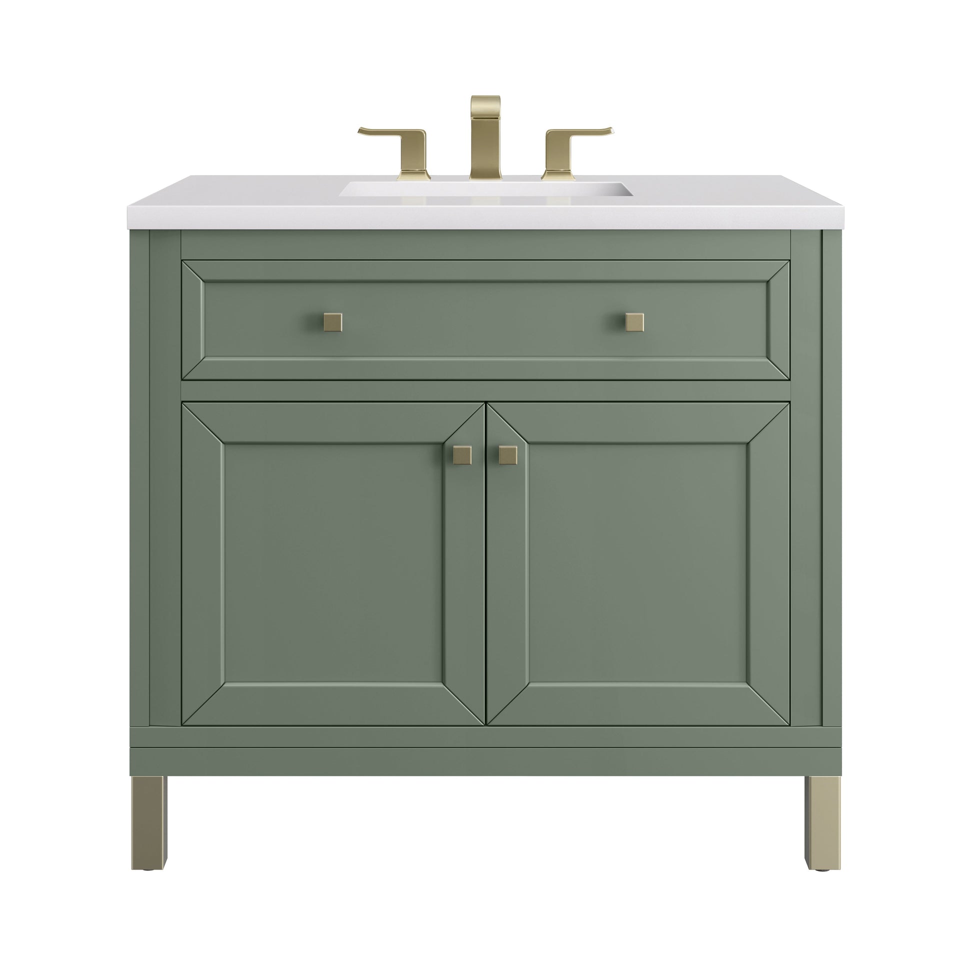 Smokey Celadon / White Zeus - 3 Faucet Holes