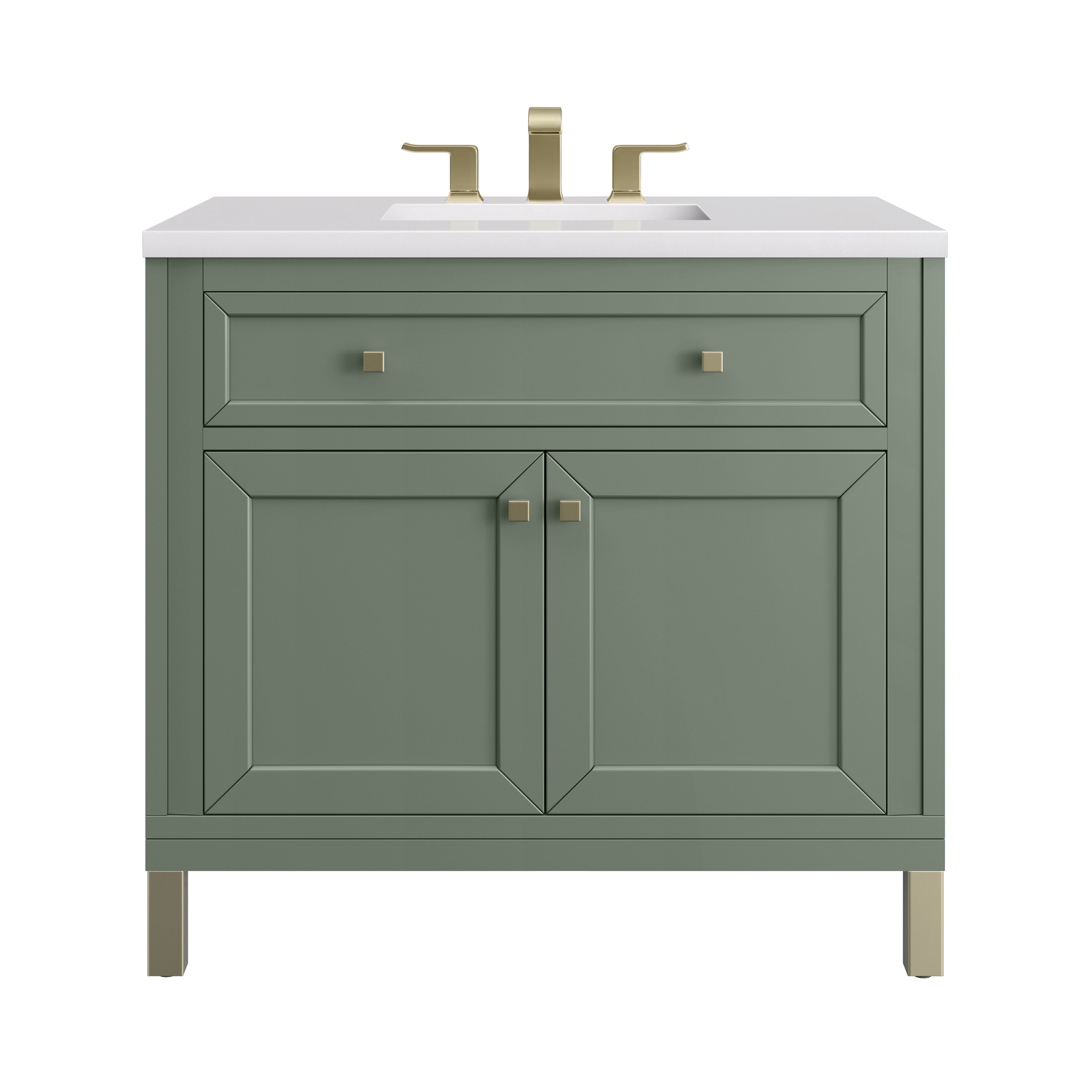 Smokey Celadon / White Zeus - 3 Faucet Holes
