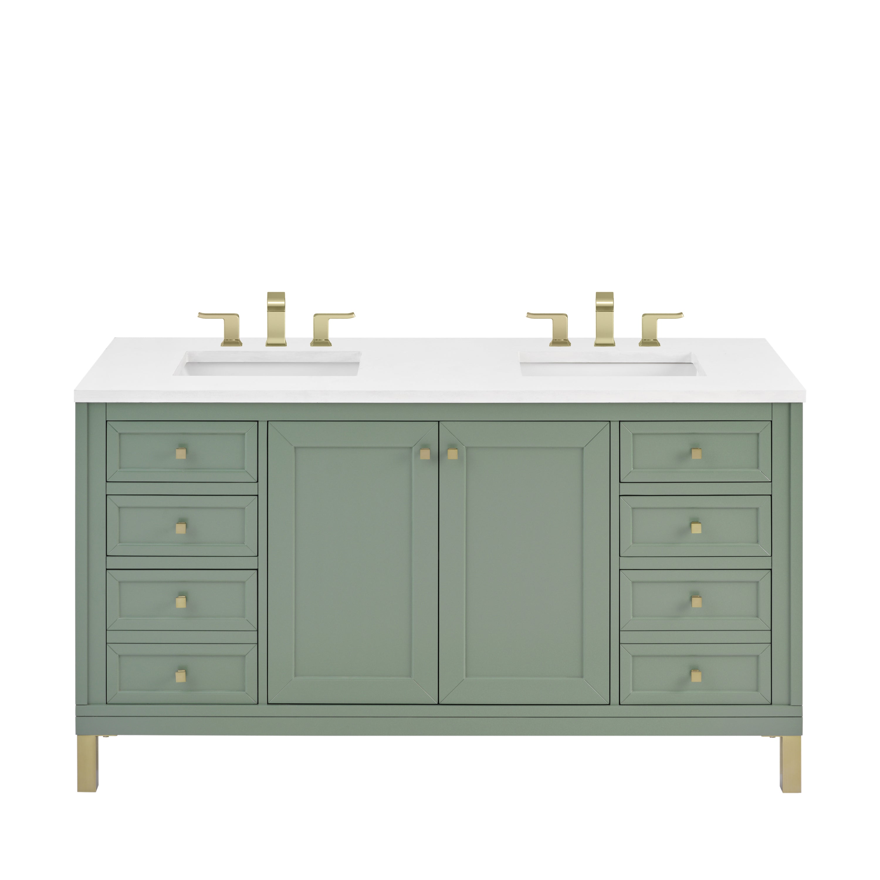 Smokey Celadon / White Zeus - 3 Faucet Holes