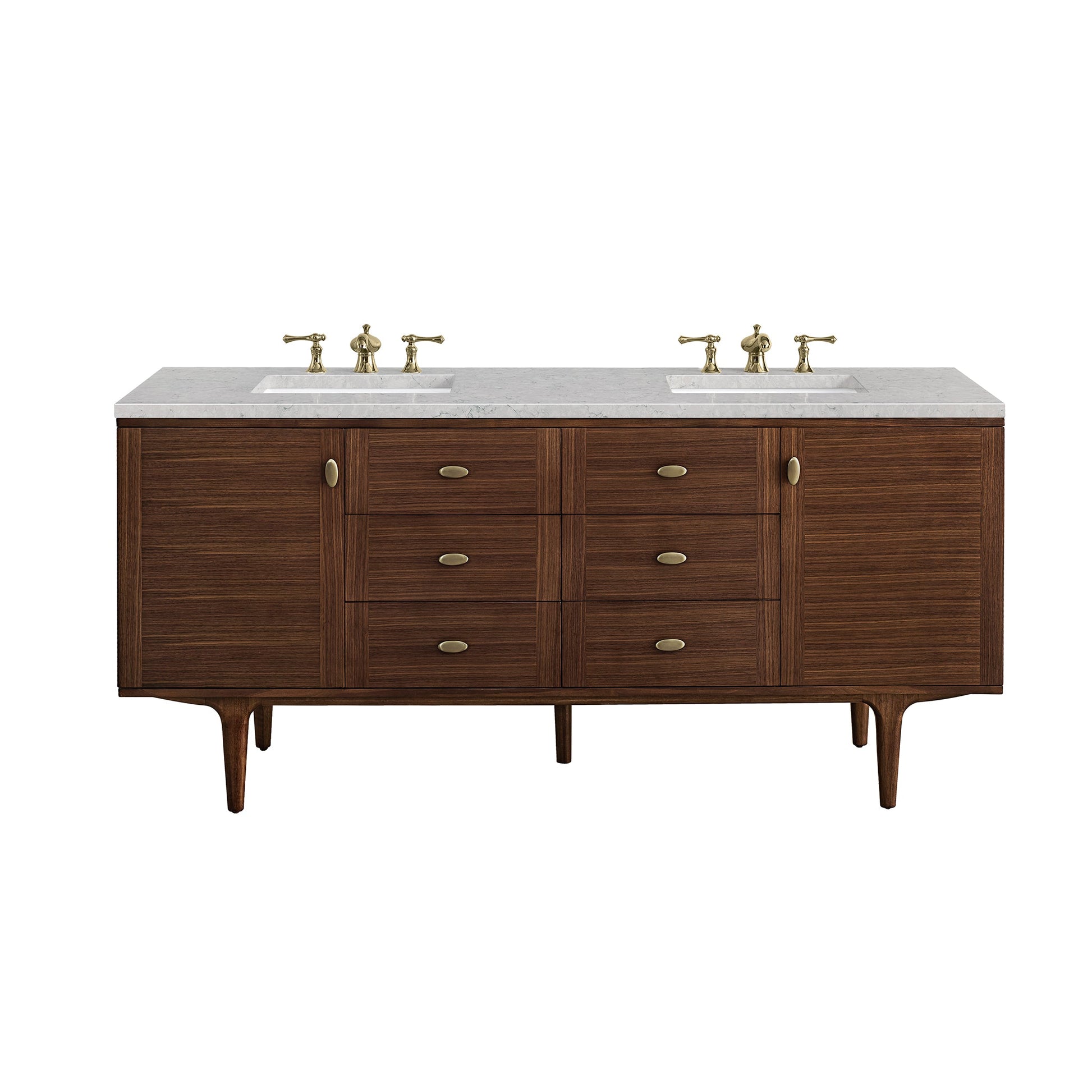 Mid-Century Walnut / Eternal Jasmine Pearl - 3 Faucet Holes