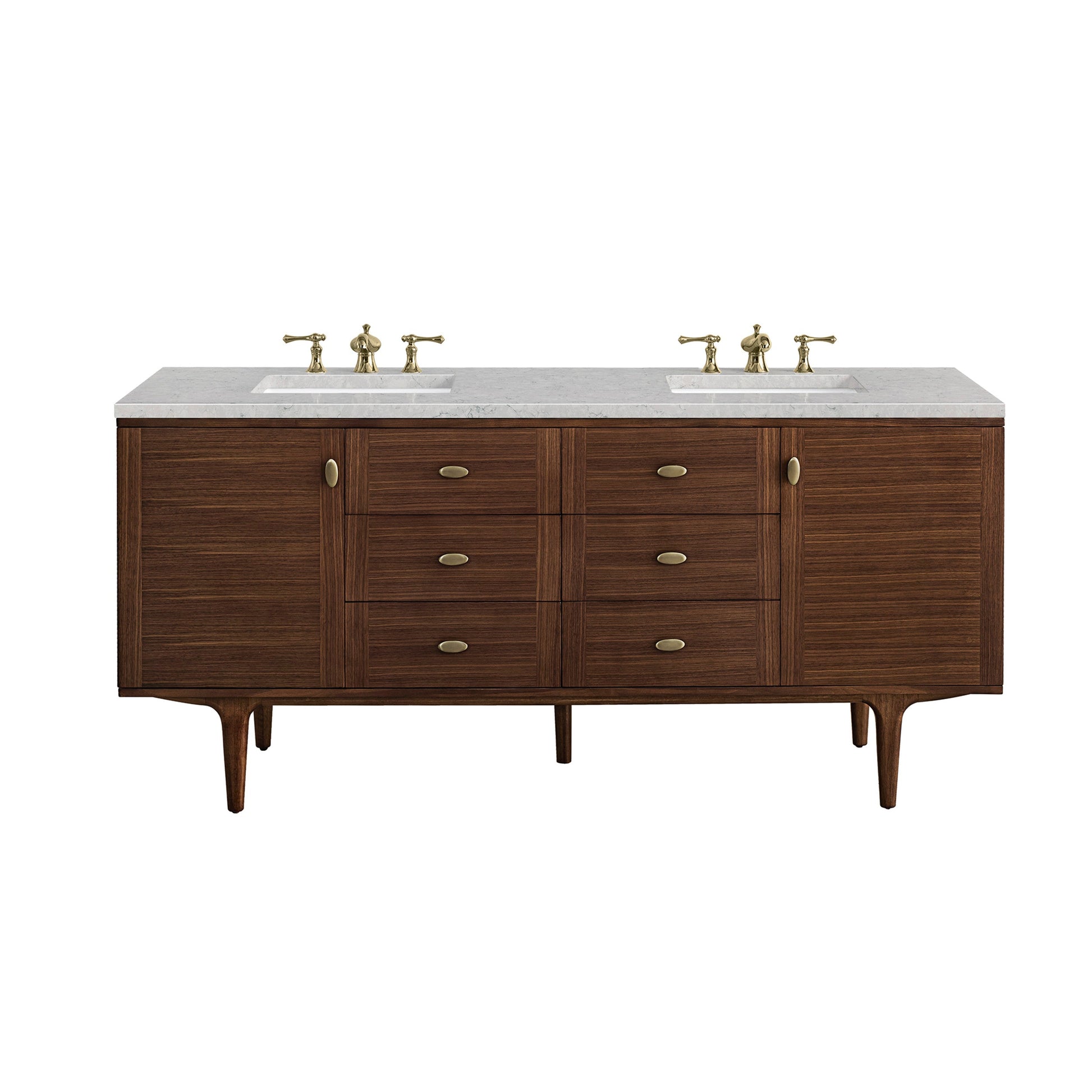 Mid-Century Walnut / Eternal Jasmine Pearl - 3 Faucet Holes