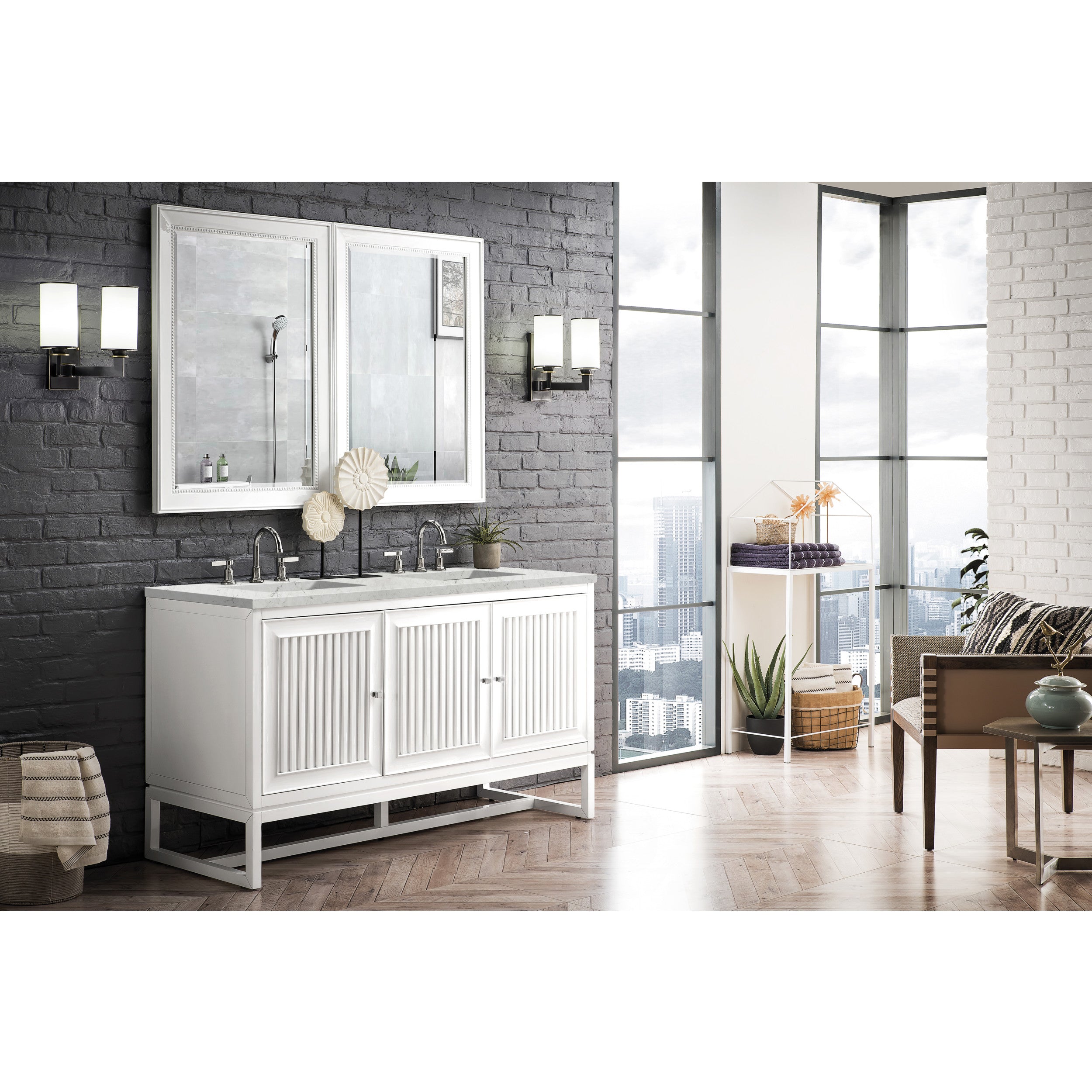 Glossy White / Eternal Jasmine Pearl - 3 Faucet Holes