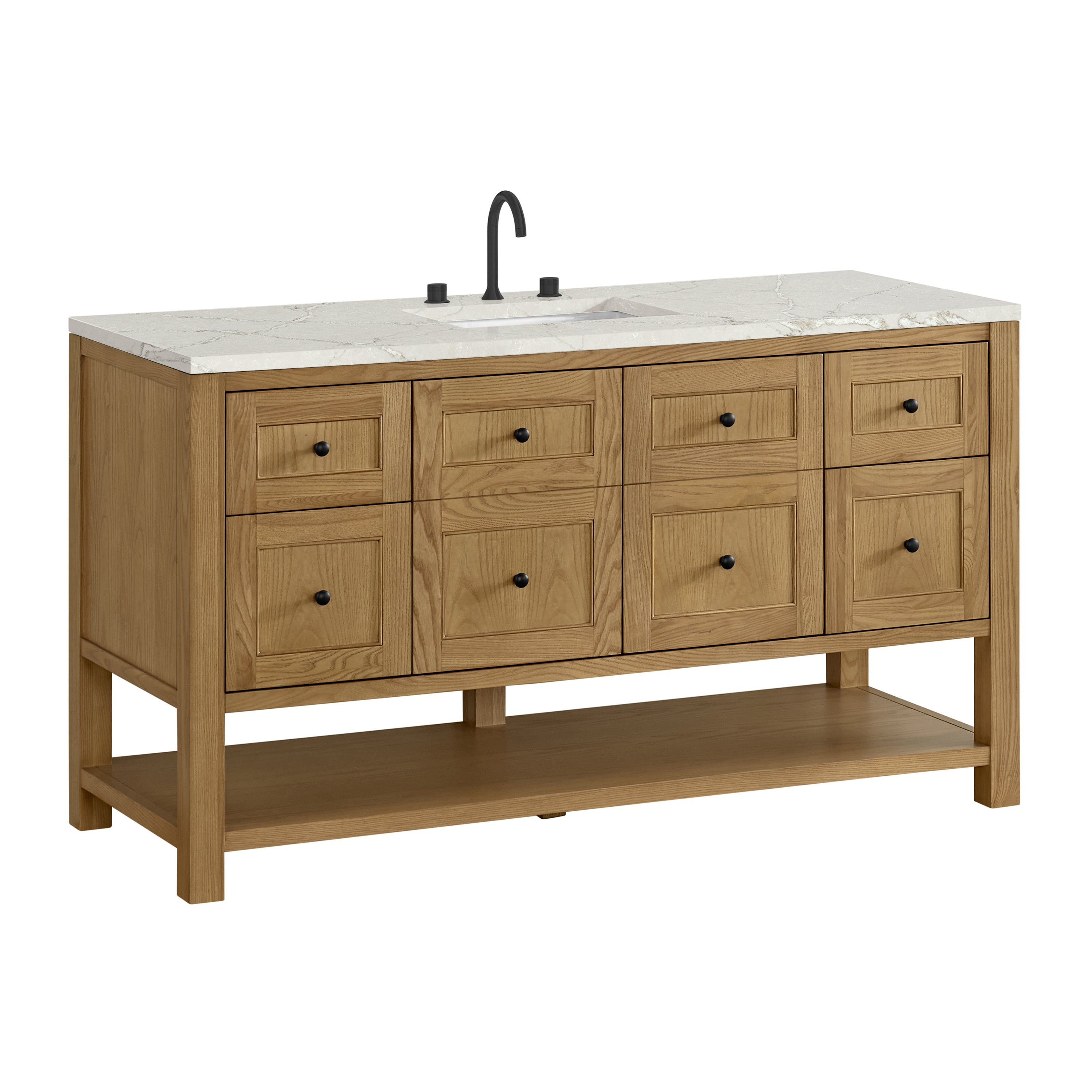 Light Natural Oak / Victorian Silver - 3 Faucet Holes