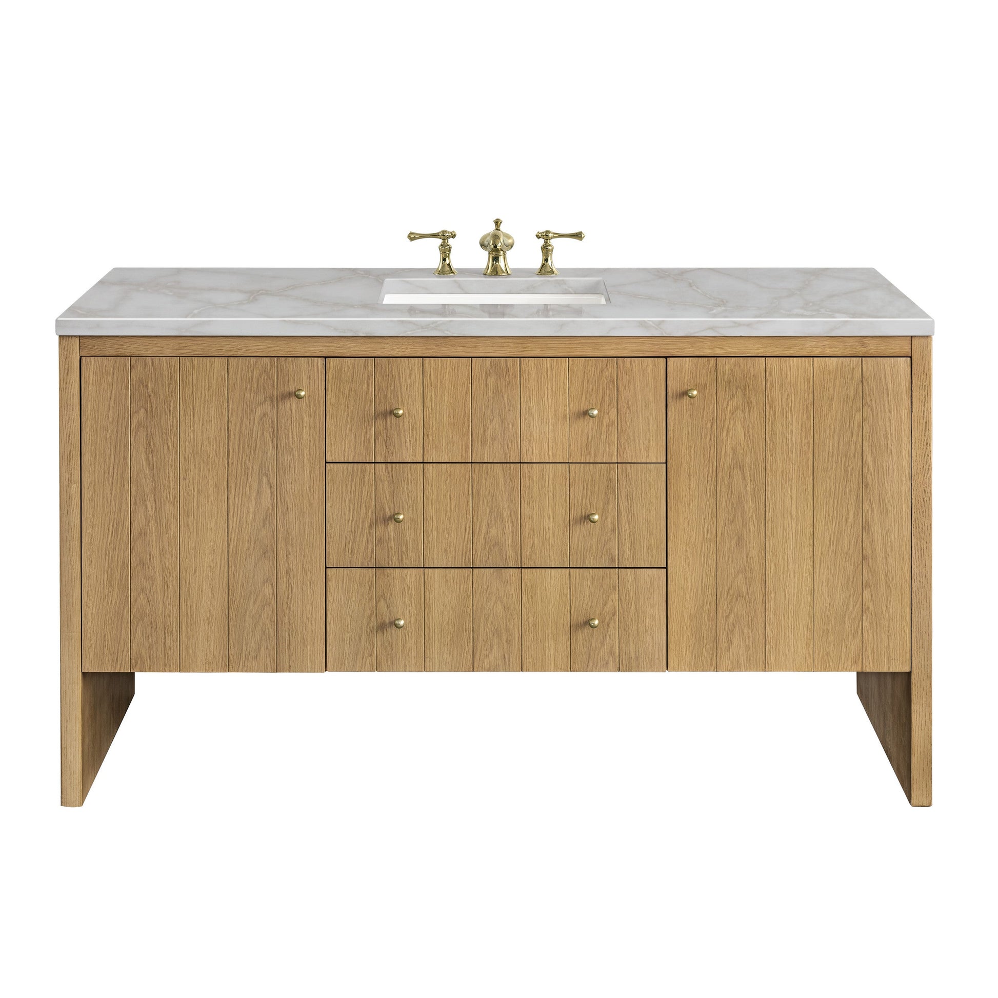 Light Natural Oak / Victorian Silver - 3 Faucet Holes