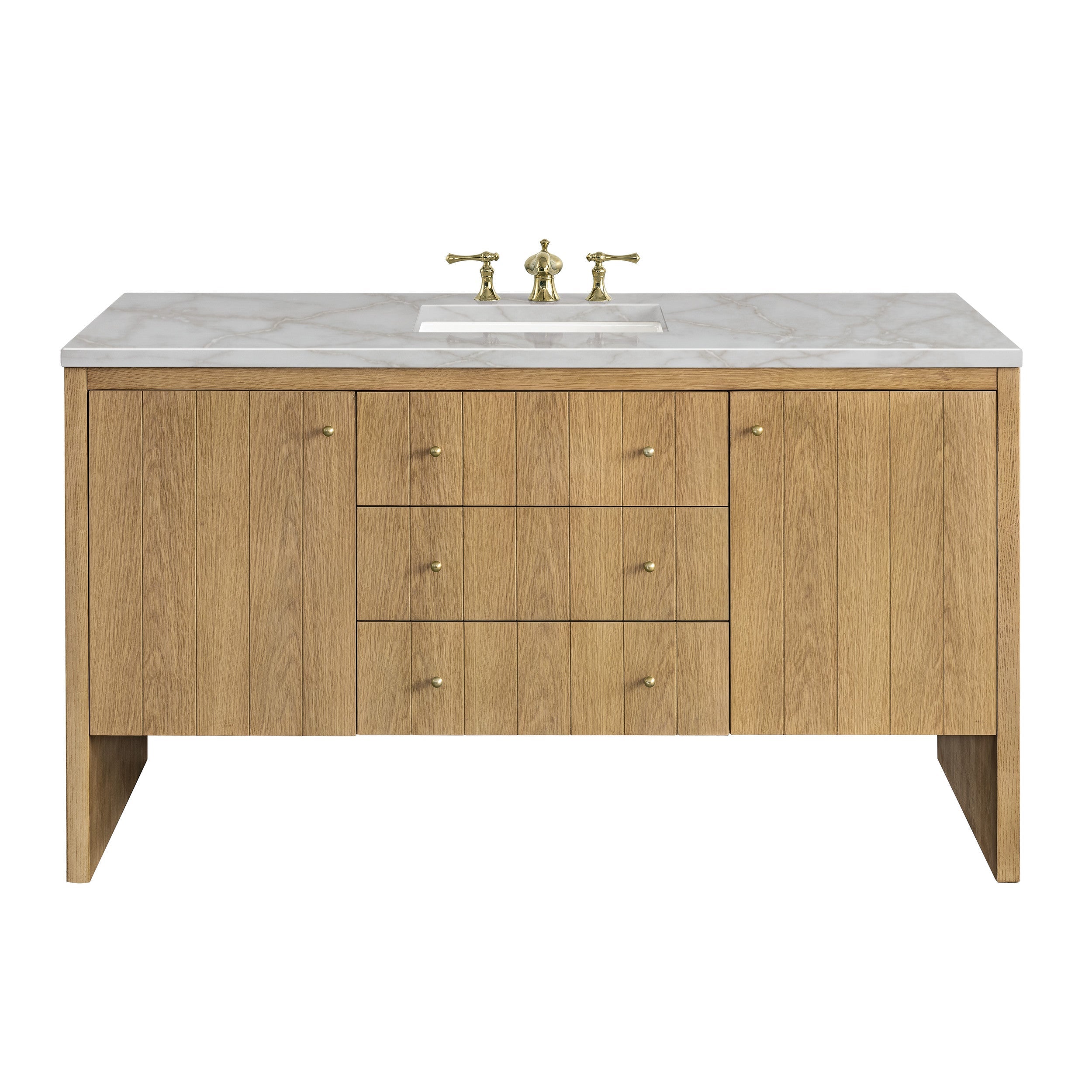 Light Natural Oak / Victorian Silver - 3 Faucet Holes