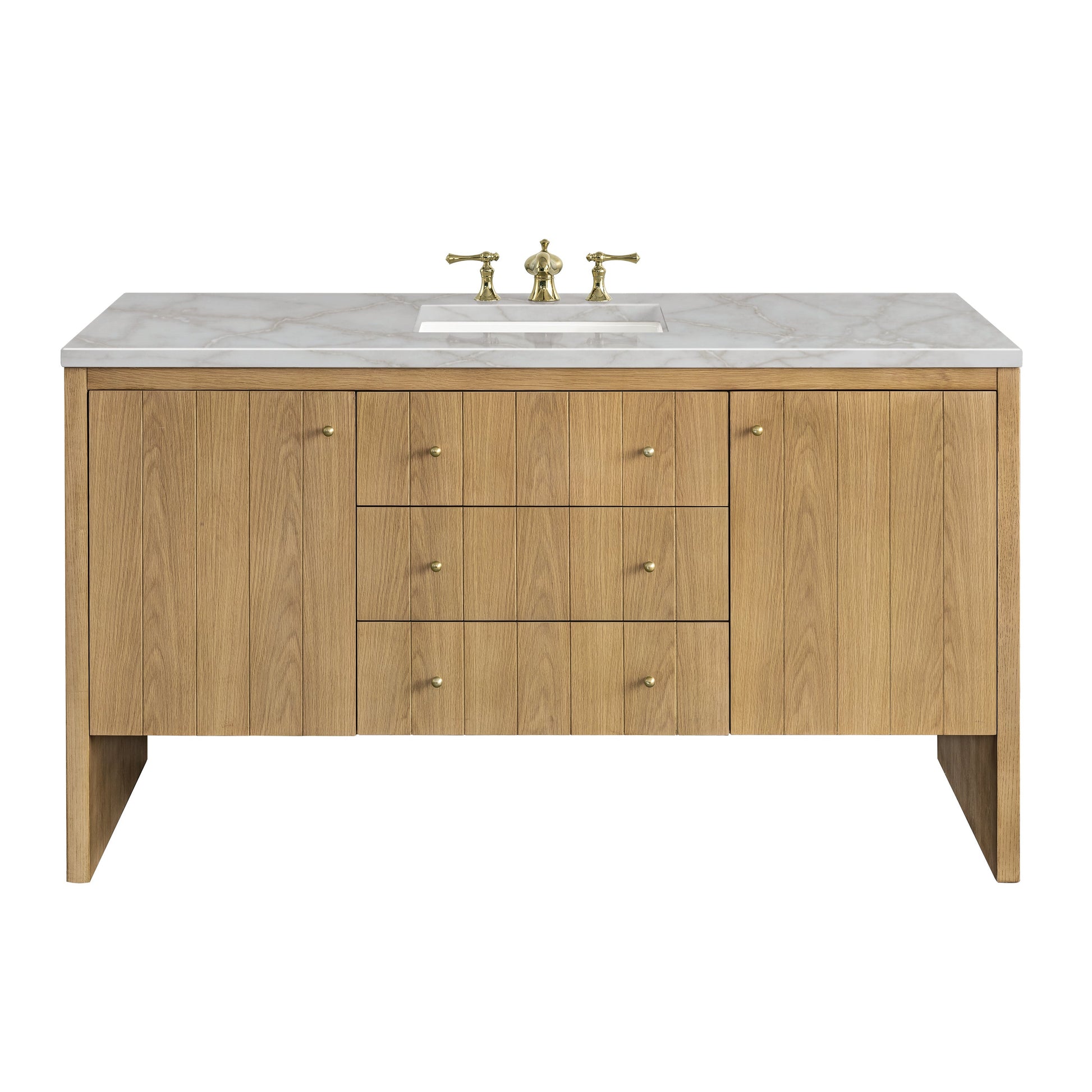 Light Natural Oak / Victorian Silver - 3 Faucet Holes
