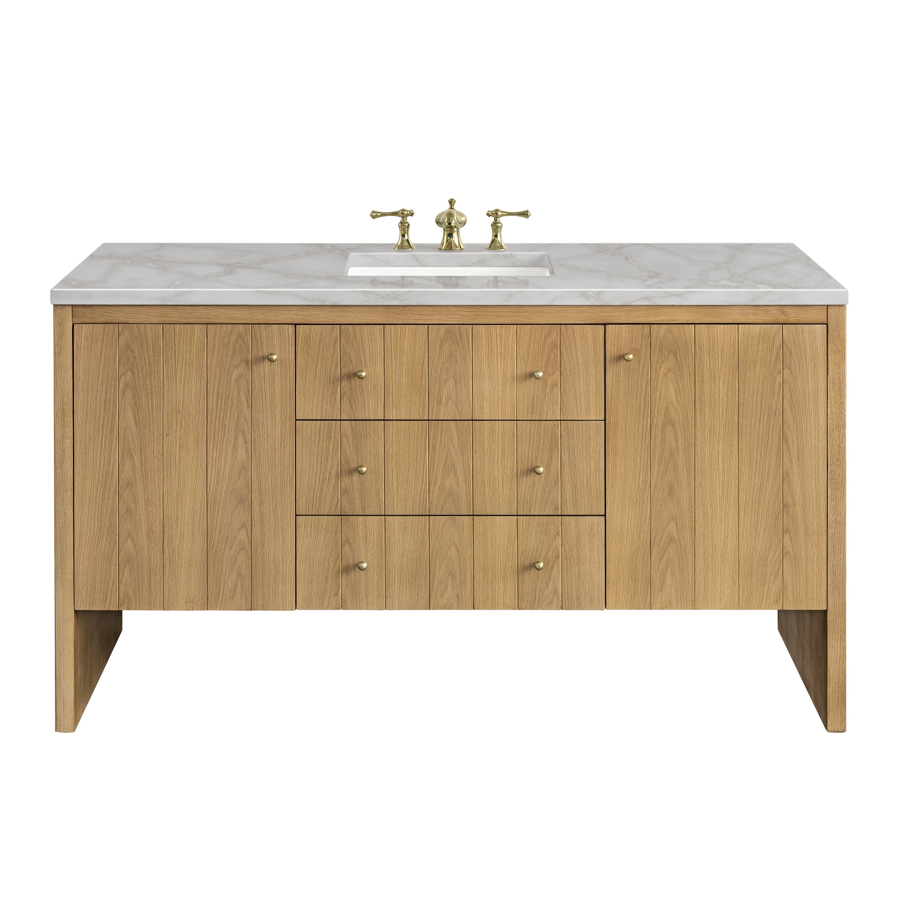 Light Natural Oak / Victorian Silver - 3 Faucet Holes