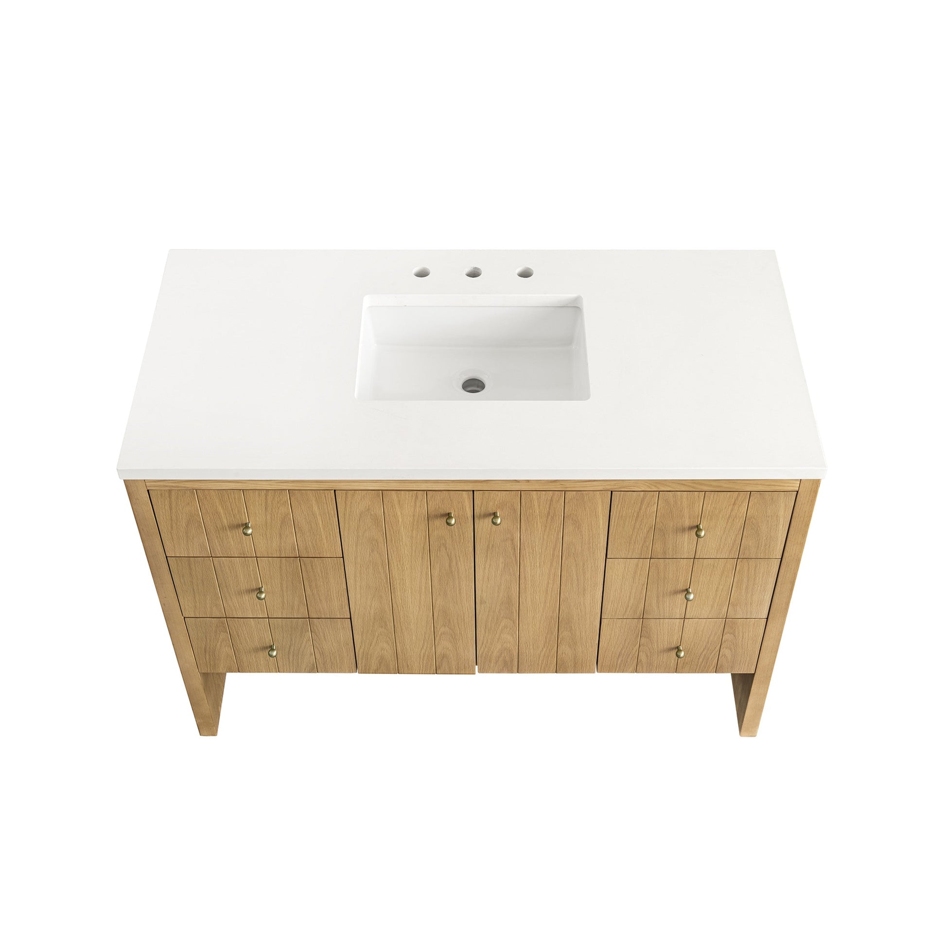 Light Natural Oak / White Zeus - 3 Faucet Holes