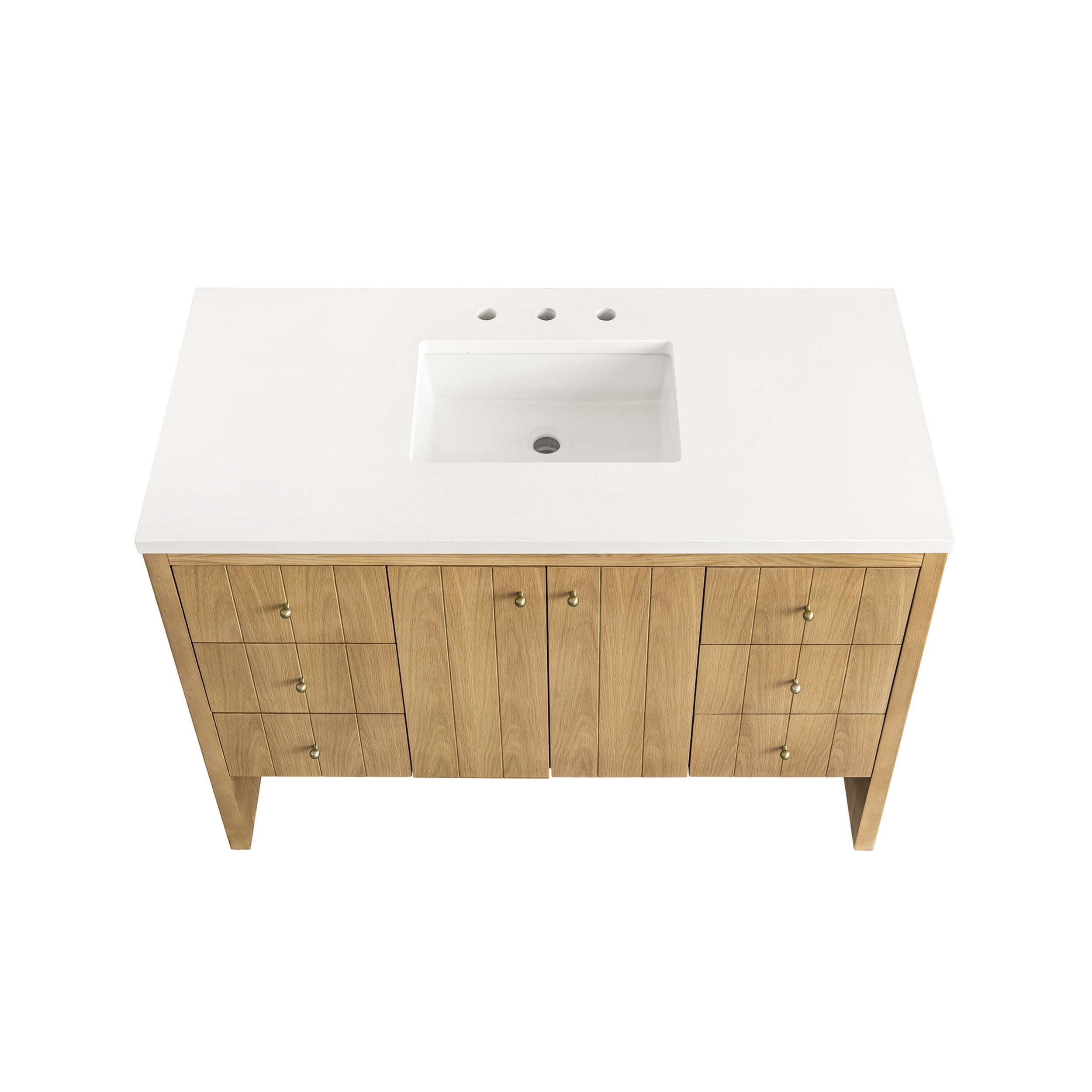 Light Natural Oak / White Zeus - 3 Faucet Holes