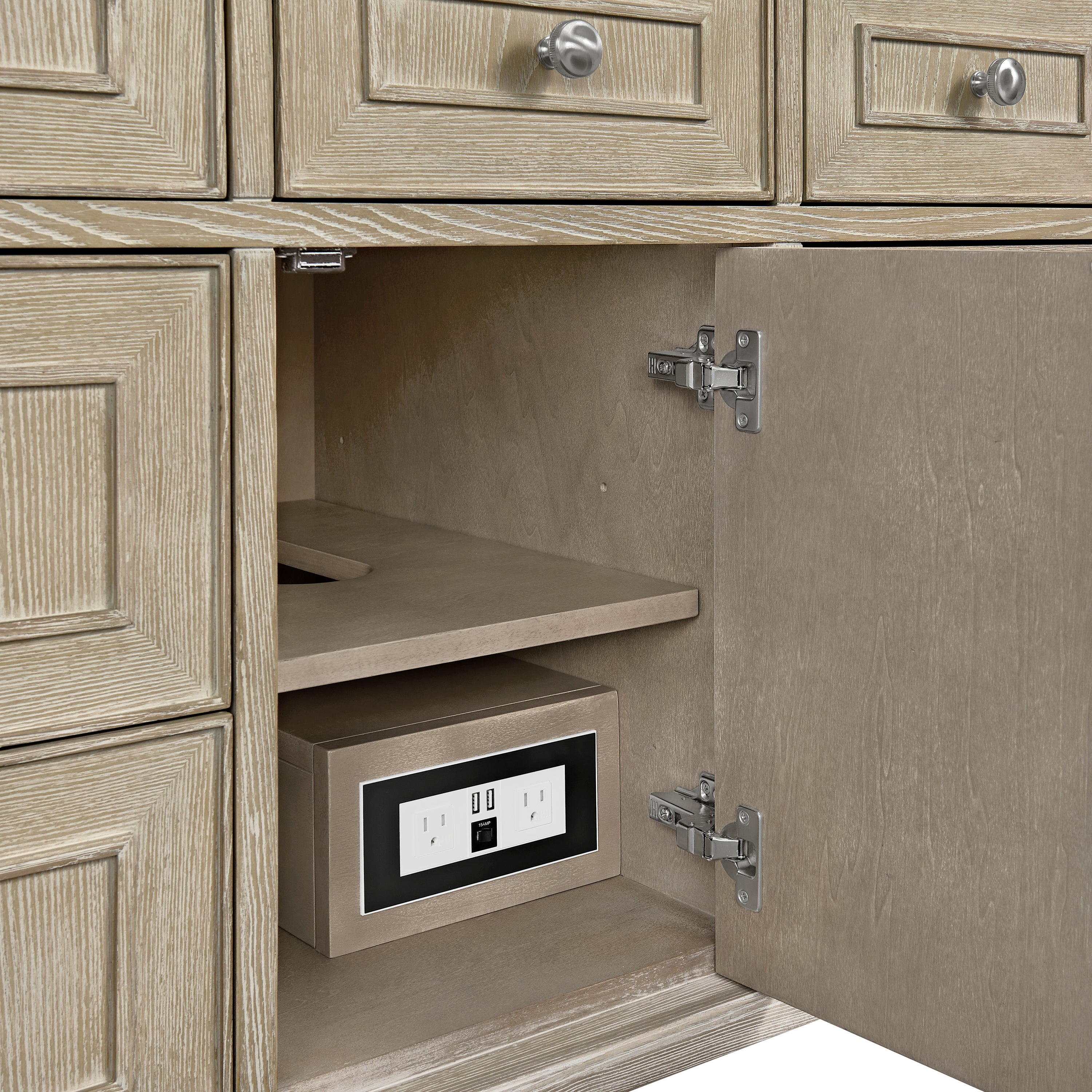 Whitewashed Oak / Victorian Silver - 3 Faucet Holes