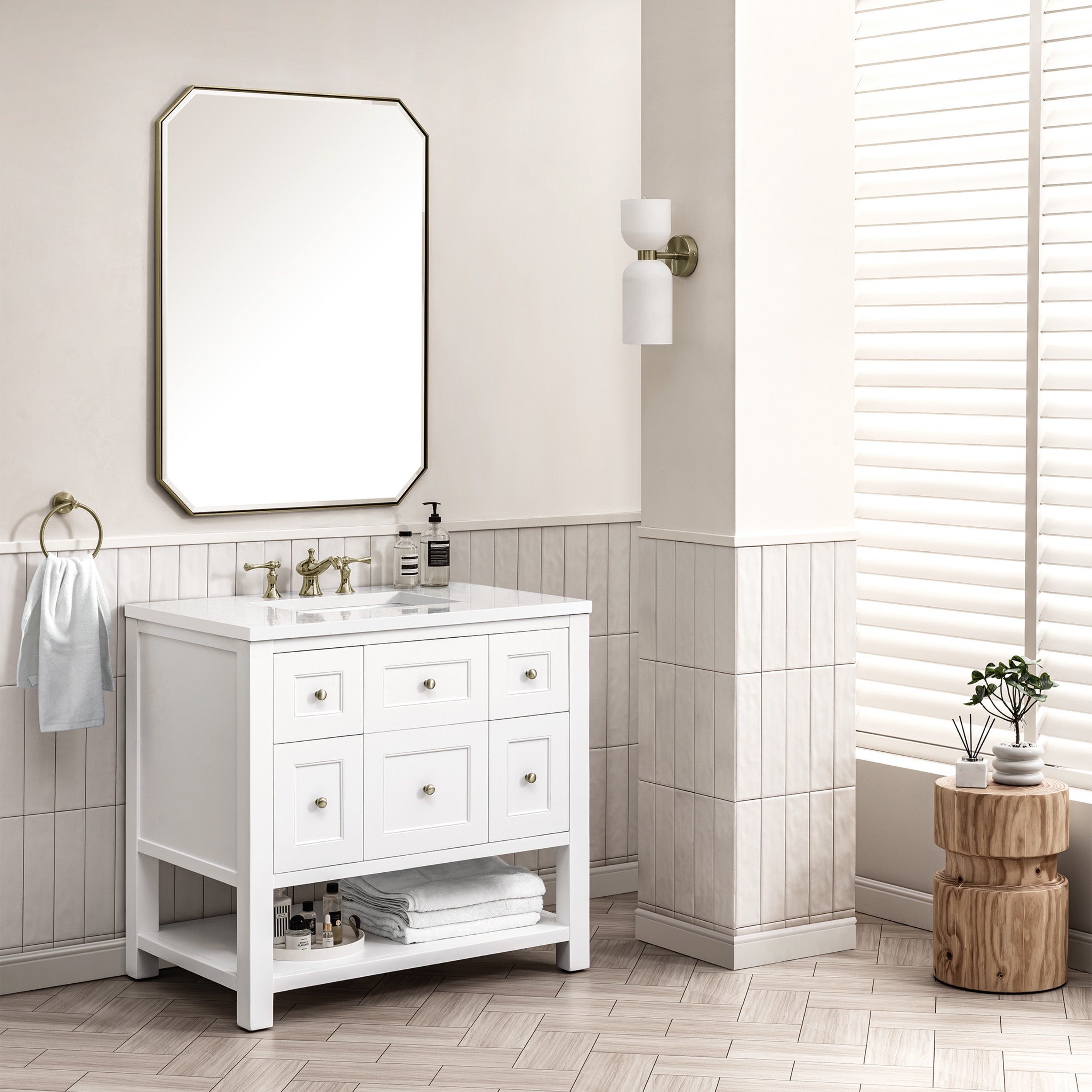 Bright White / White Zeus - 3 Faucet Holes