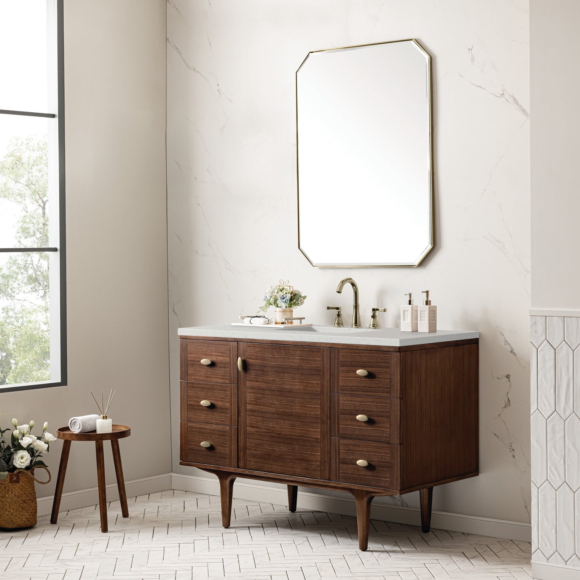 Mid-Century Walnut / Lime Delight - 3 Faucet Holes