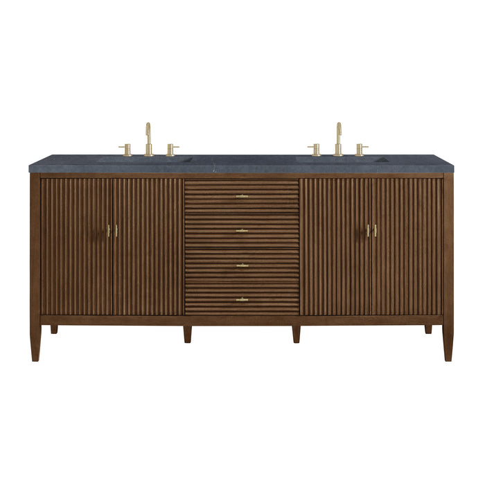 Mid-Century Walnut / Charcoal Soapstone - 3 Faucet Holes