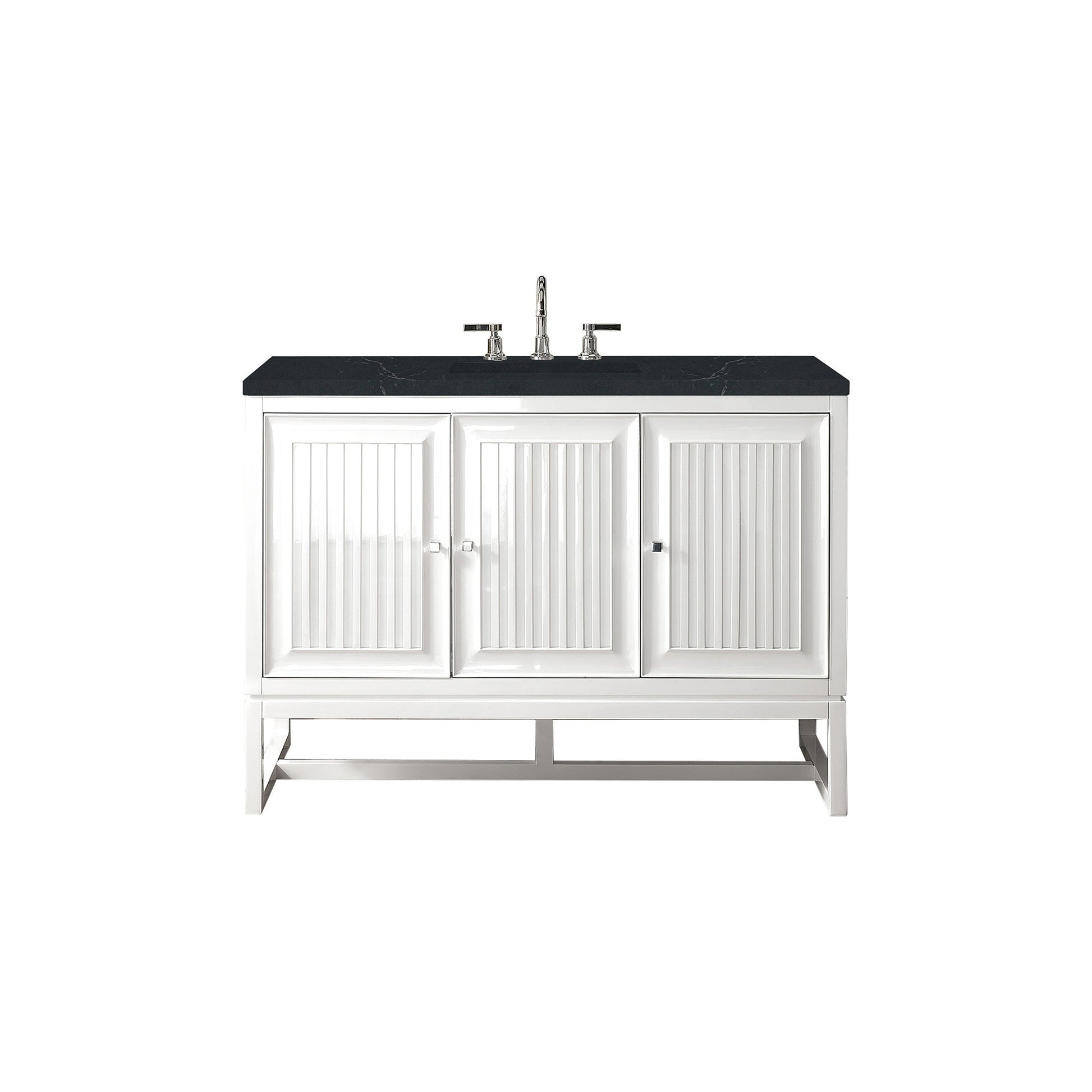 Glossy White / Charcoal Soapstone - 3 Faucet Holes