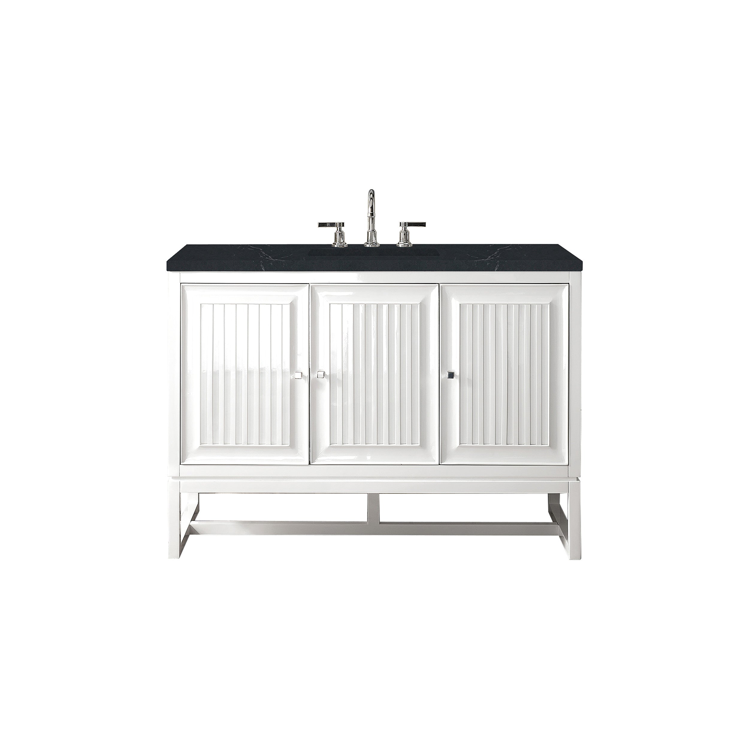 Glossy White / Charcoal Soapstone - 3 Faucet Holes