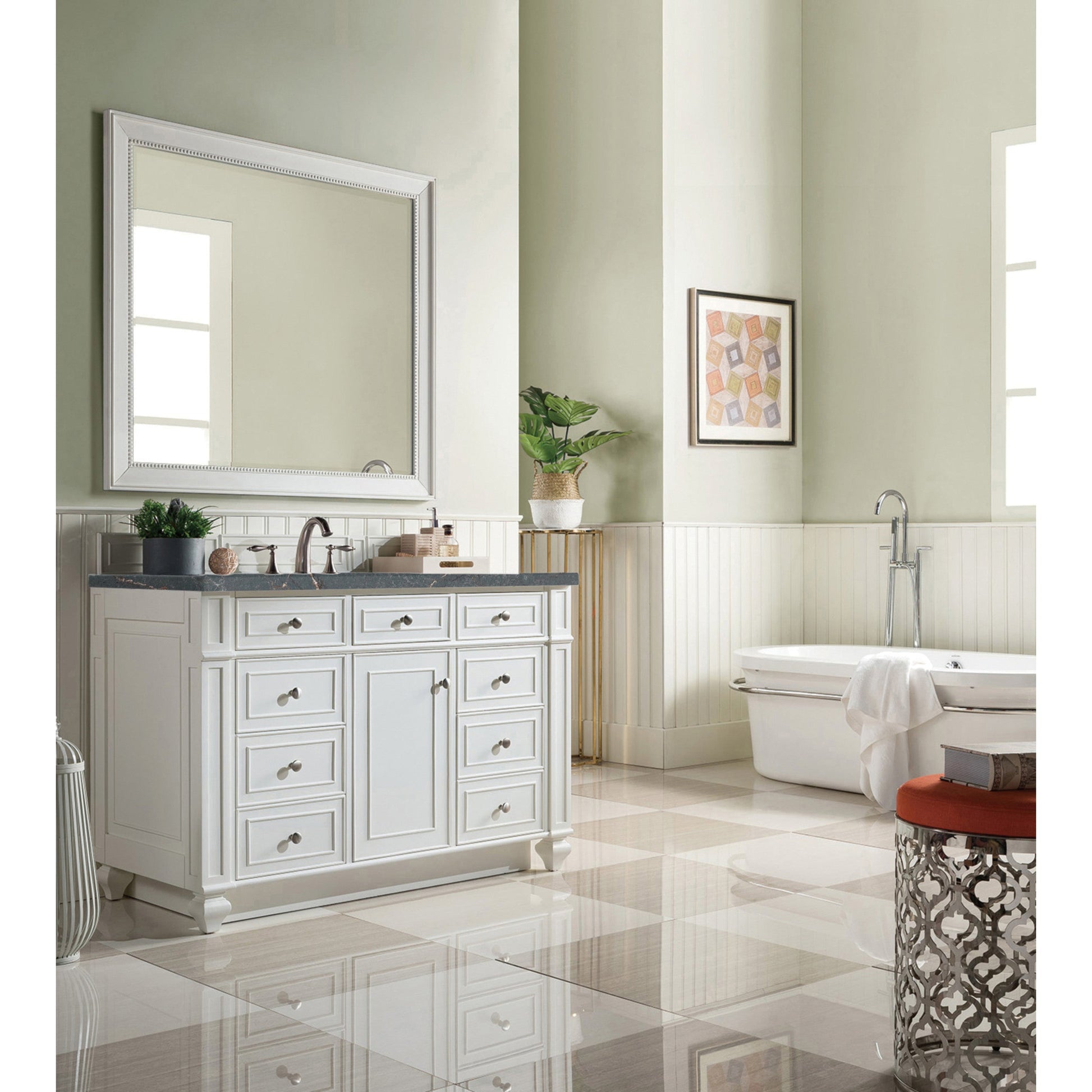 Bright White / Parisien Bleu - 3 Faucet Holes