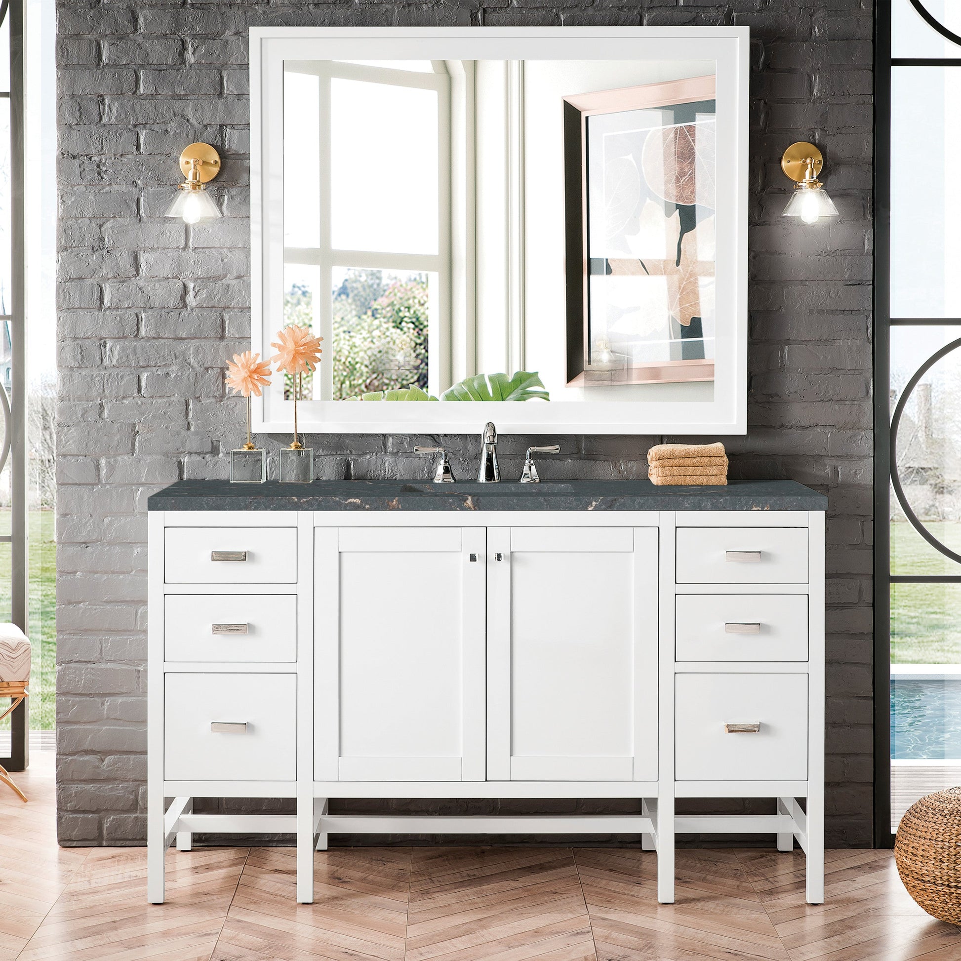 Glossy White / Parisien Bleu - 3 Faucet Holes