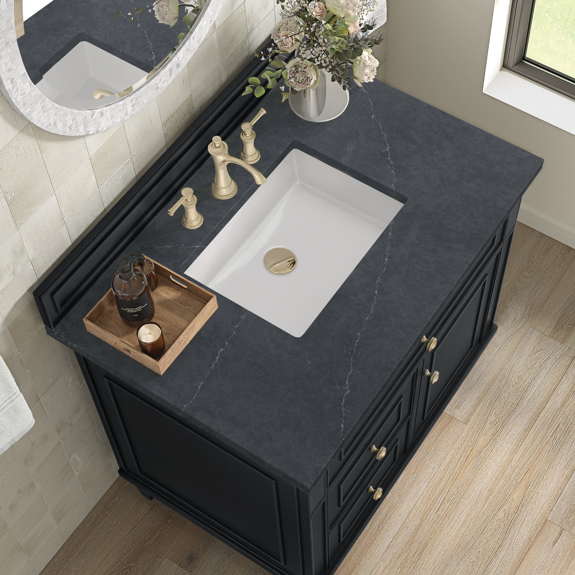 Black Onyx / Charcoal Soapstone - 3 Faucet Holes