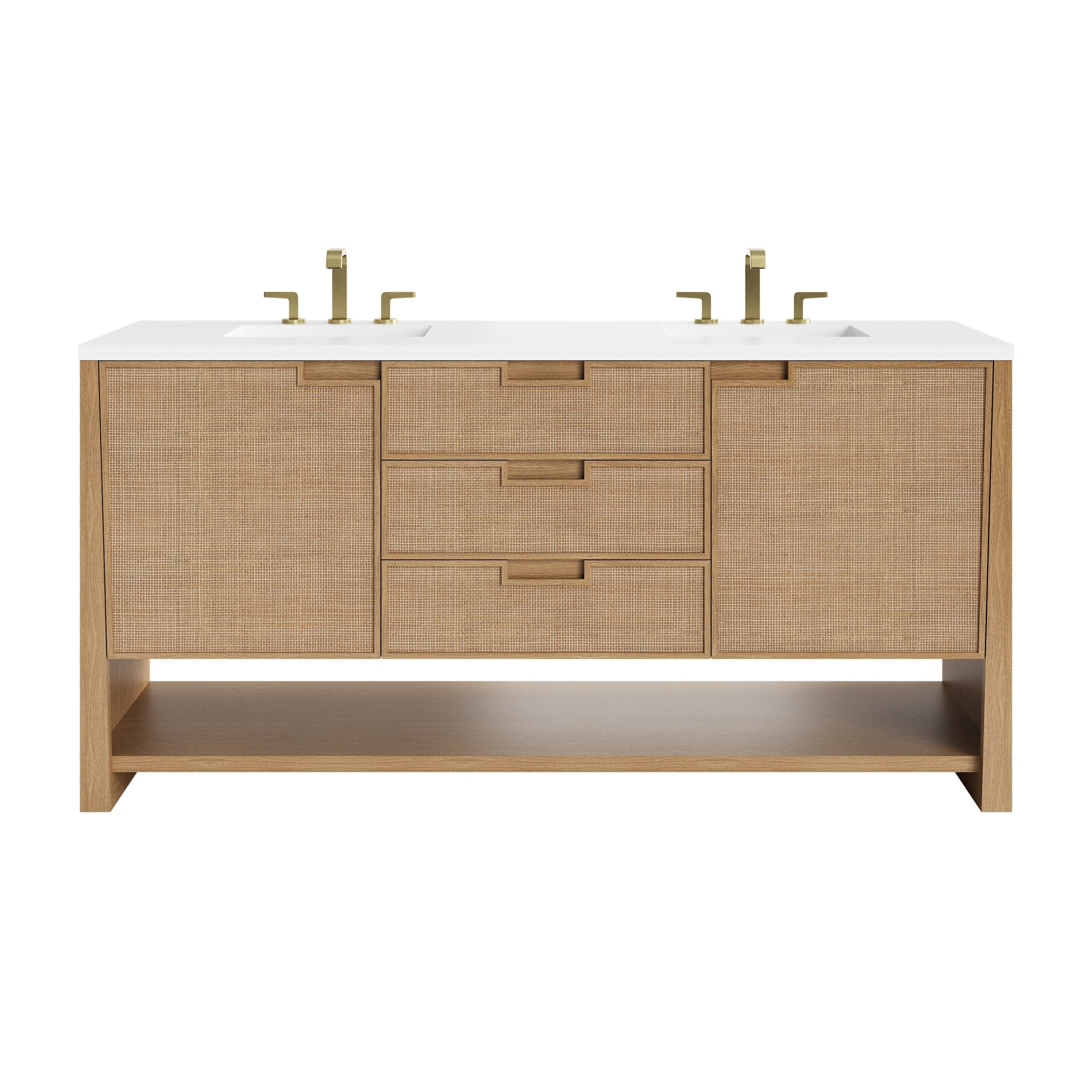 Seaside Oak / White Zeus - 3 Faucet Holes