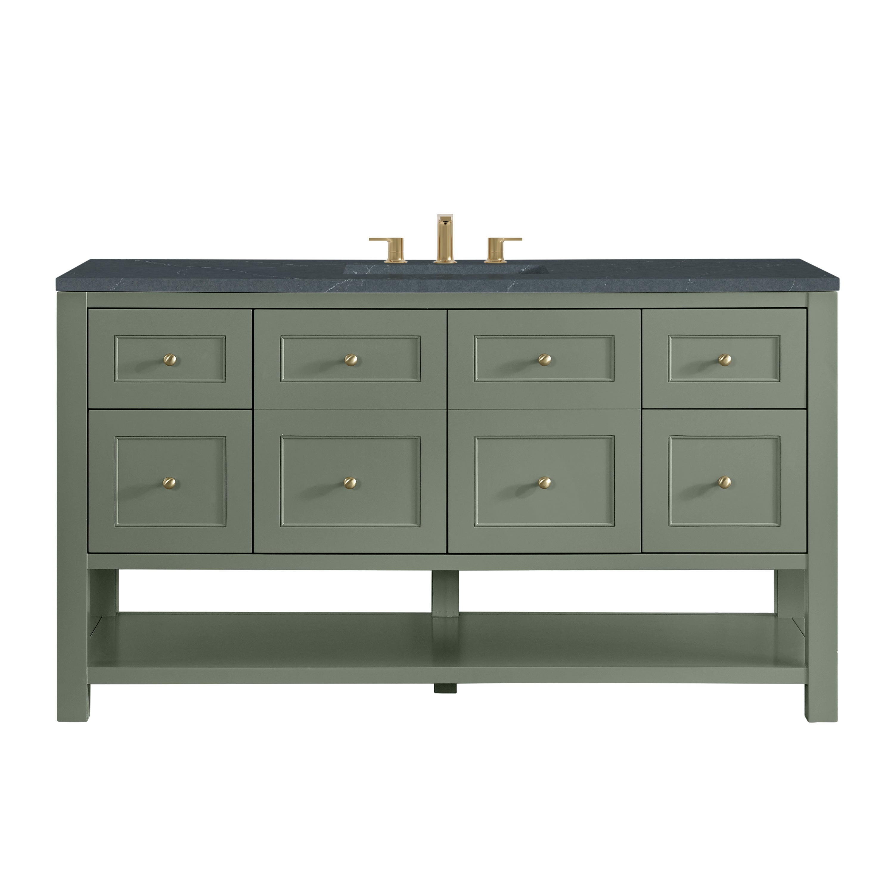 Smokey Celadon / Charcoal Soapstone - 3 Faucet Holes