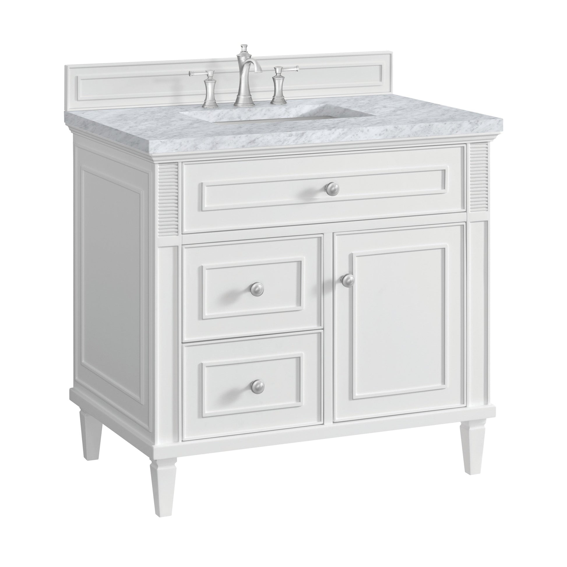 Bright White / Carrara White - 3 Faucet Holes
