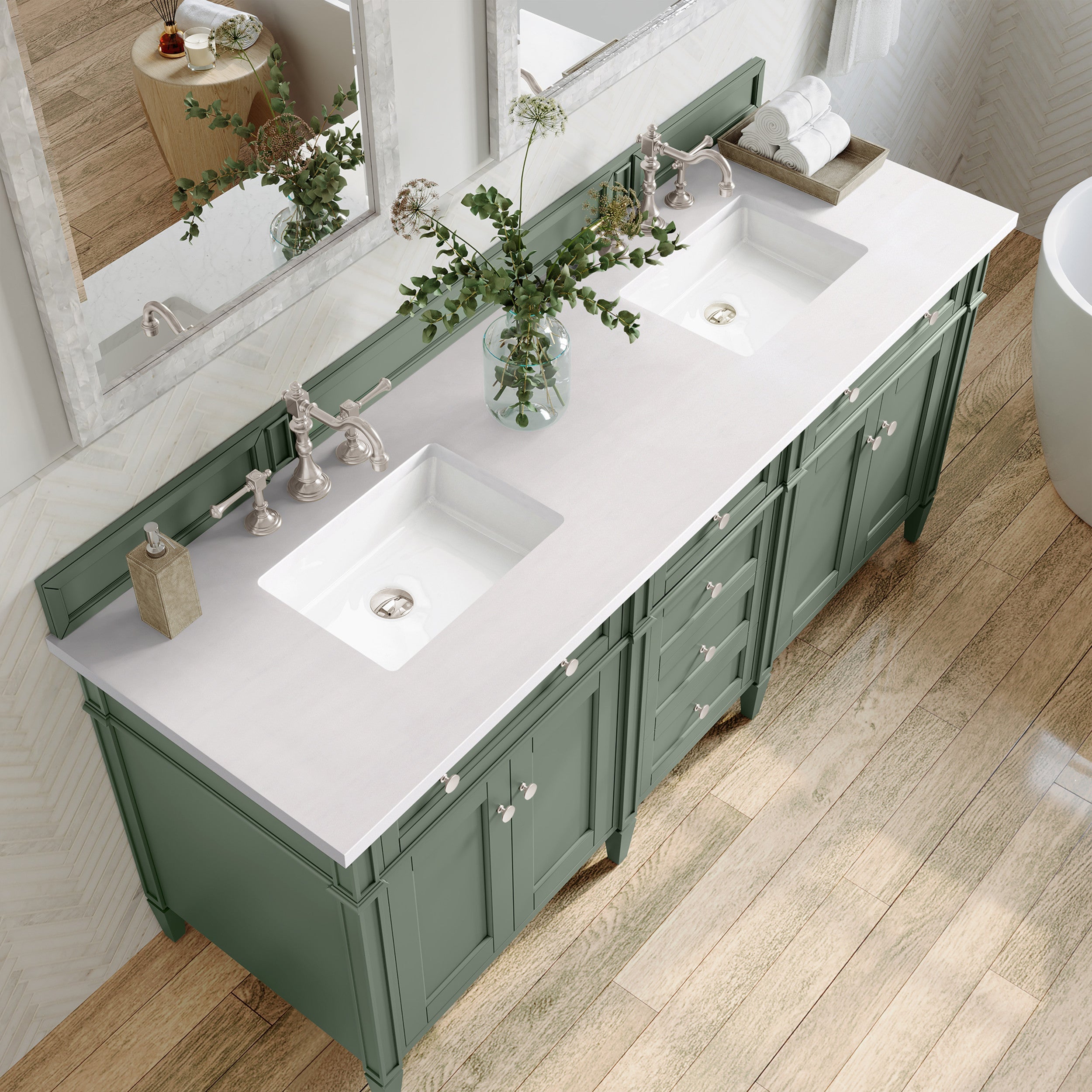 Smokey Celadon / White Zeus - 3 Faucet Holes