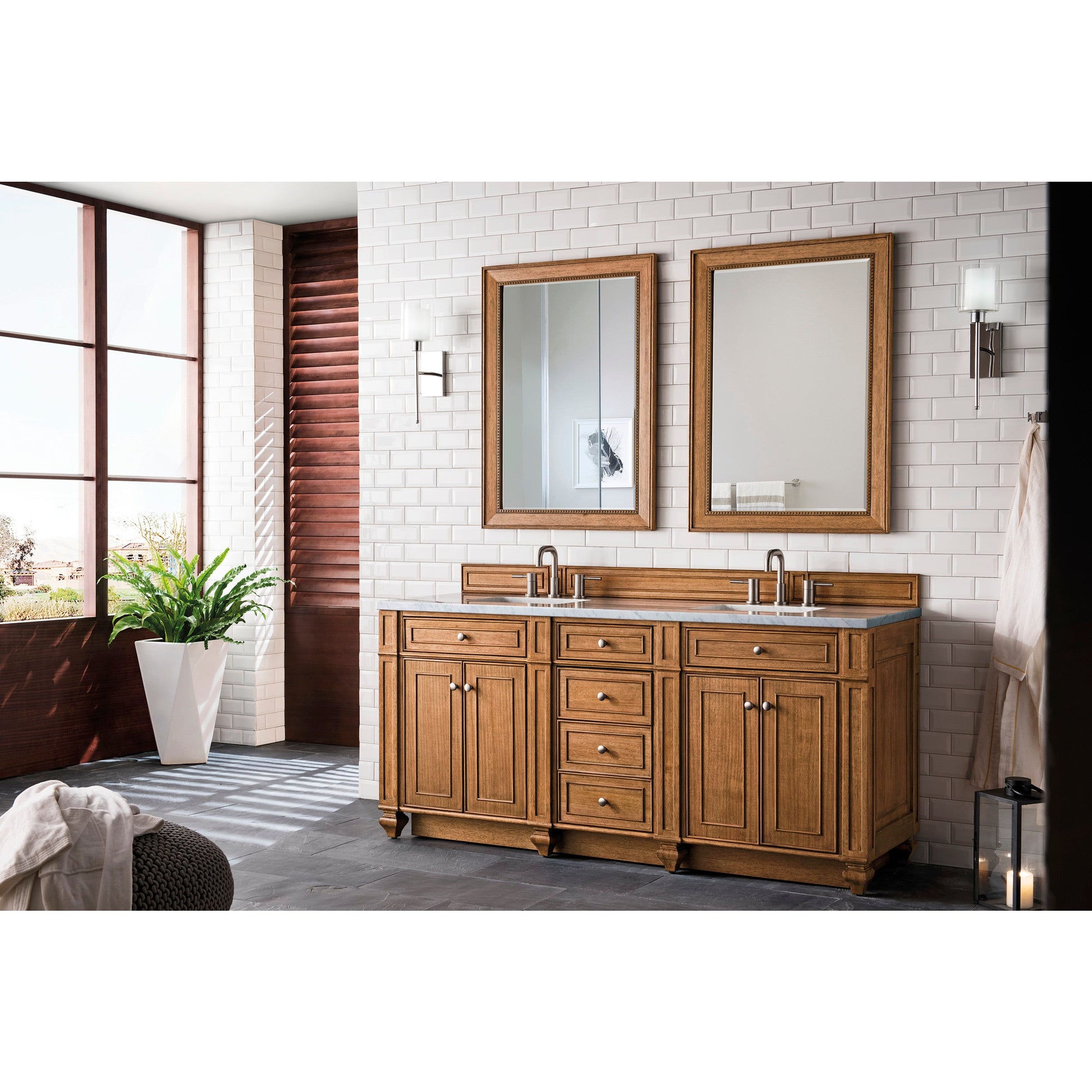 Saddle Brown / Carrara White - 3 Faucet Holes