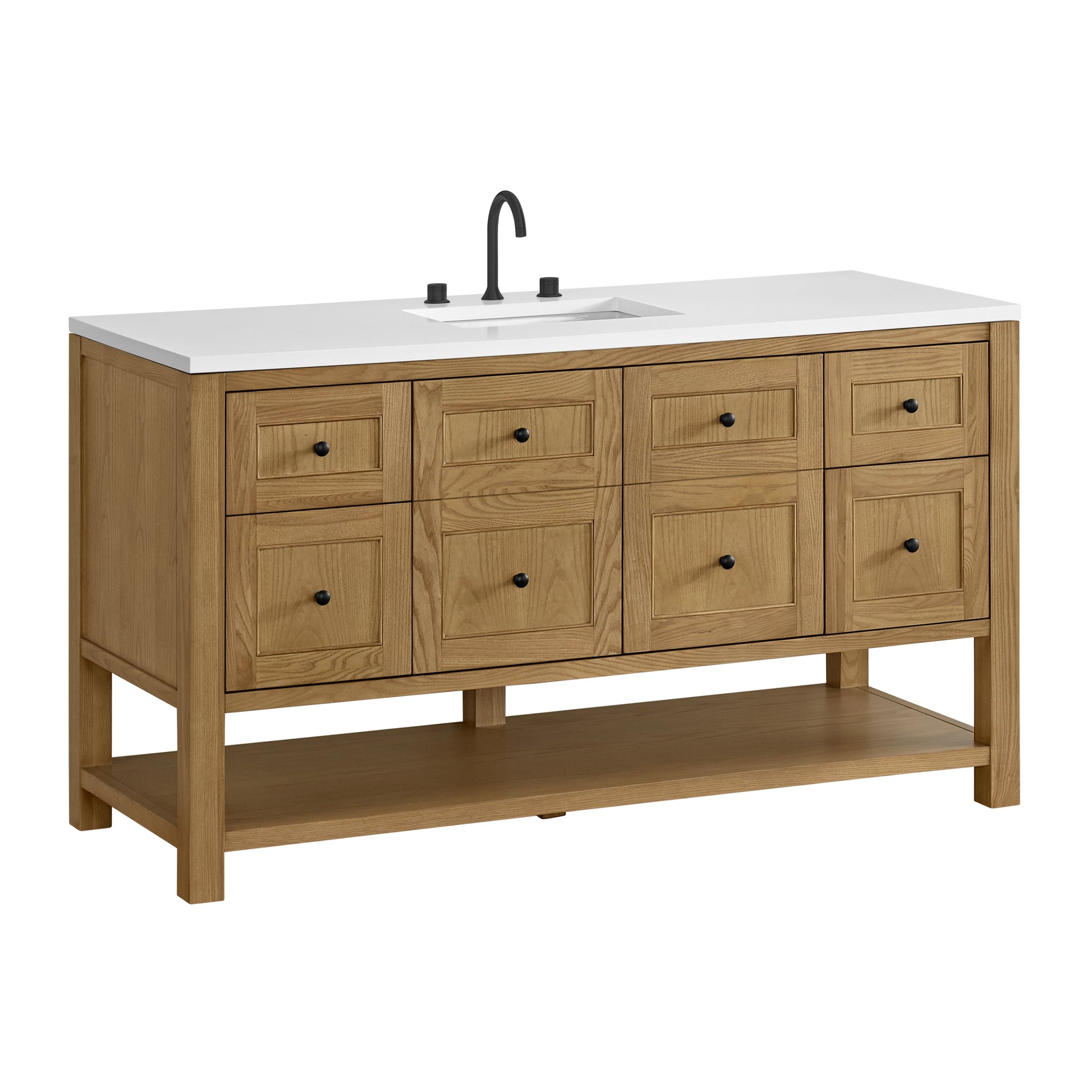 Light Natural Oak / White Zeus - 3 Faucet Holes