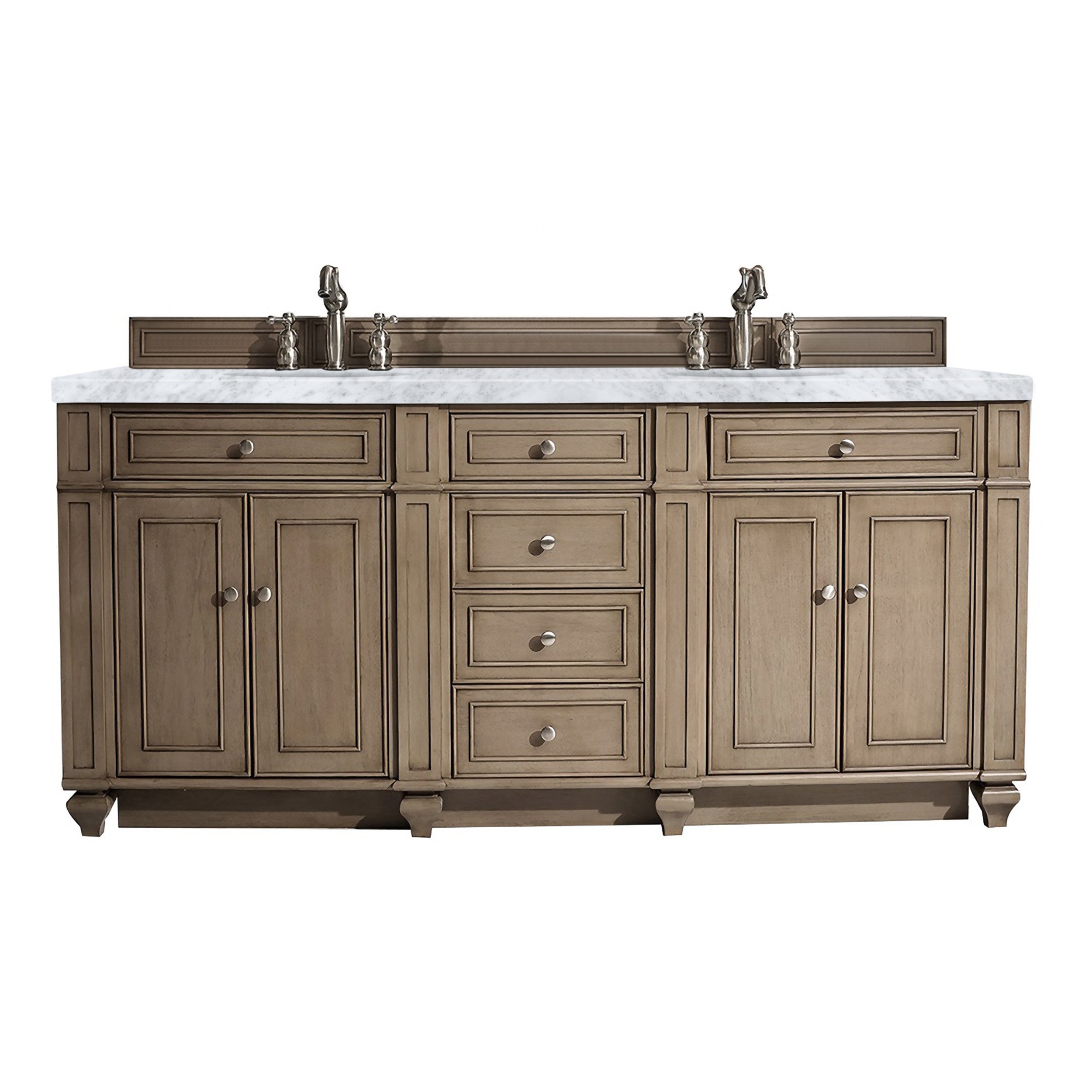 Whitewashed Walnut / Carrara White - 3 Faucet Holes