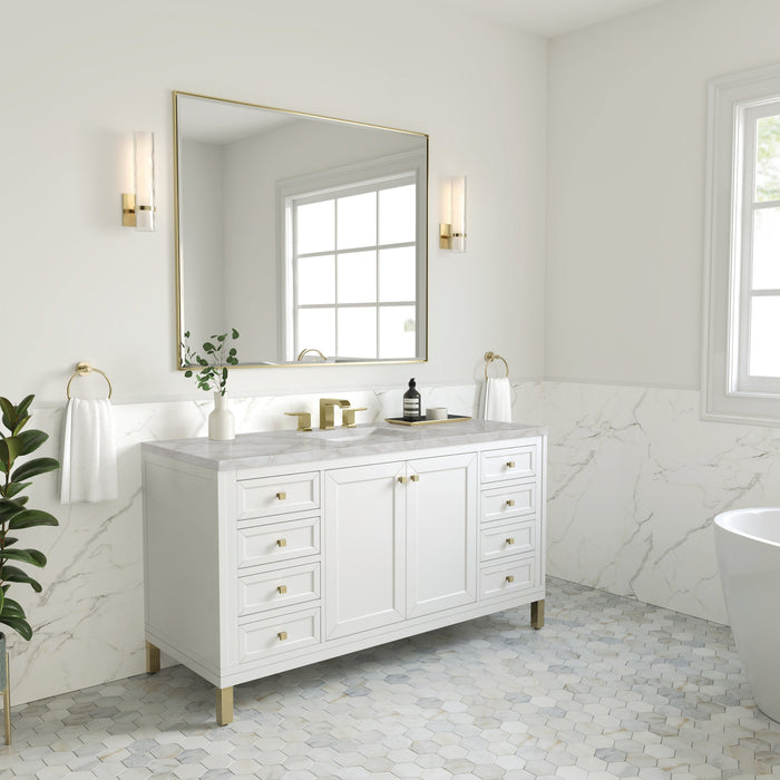 Glossy White / Victorian Silver - 3 Faucet Holes