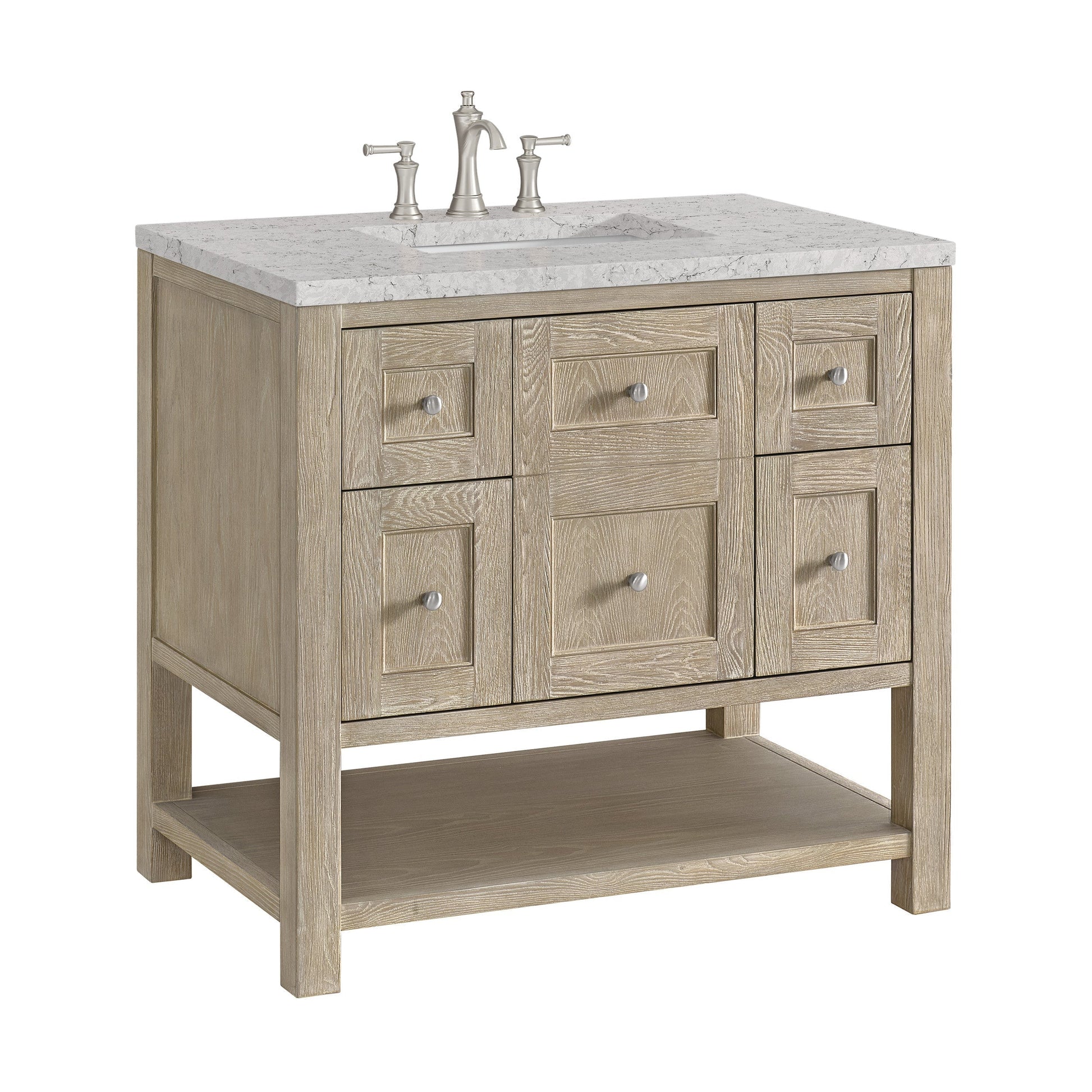 Whitewashed Oak / Eternal Jasmine Pearl - 3 Faucet Holes